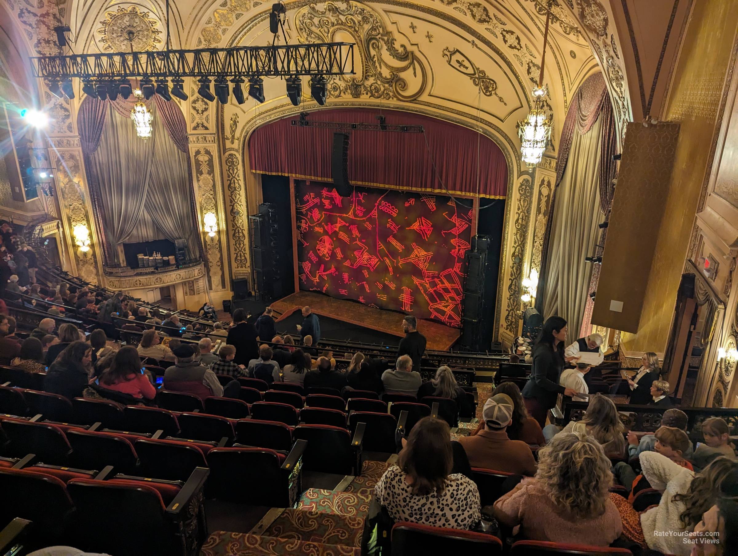 view from balcony right row j seat view - orpheum theater - omaha