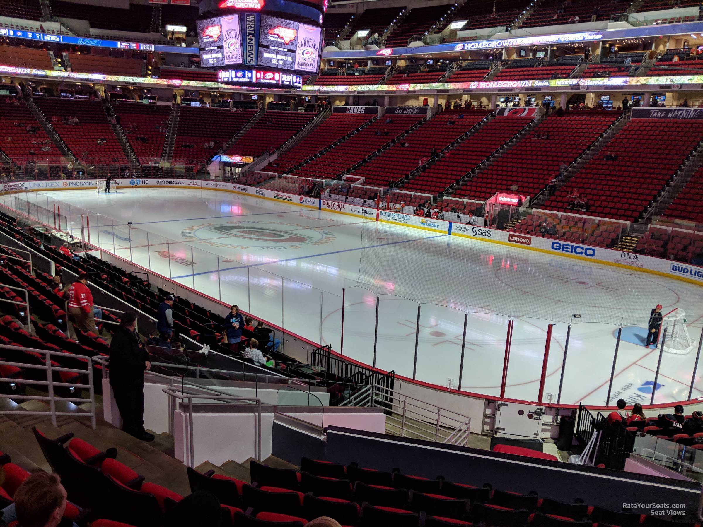 section 115, row t seat view  for hockey - pnc arena