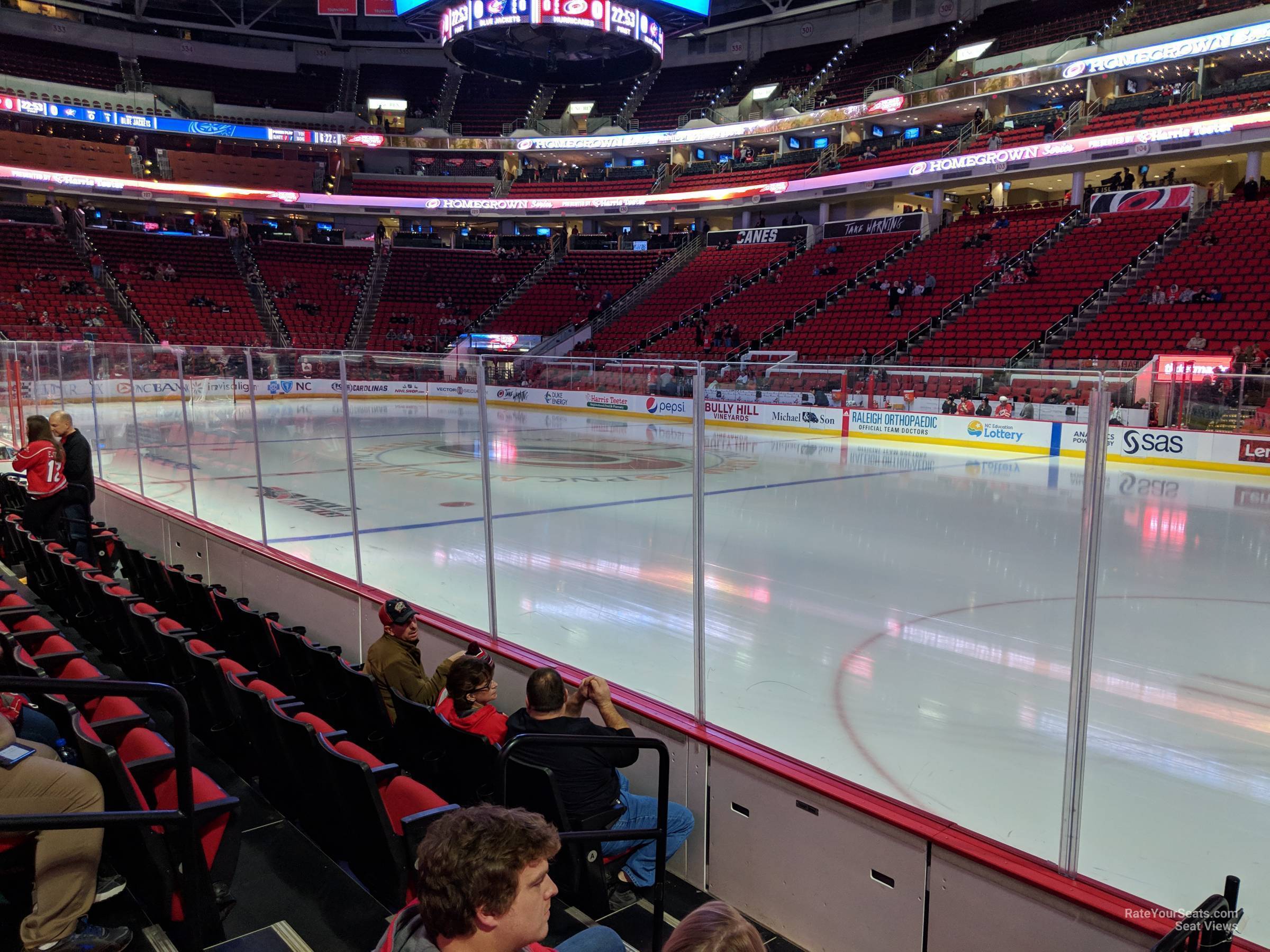 section 116, row e seat view  for hockey - pnc arena