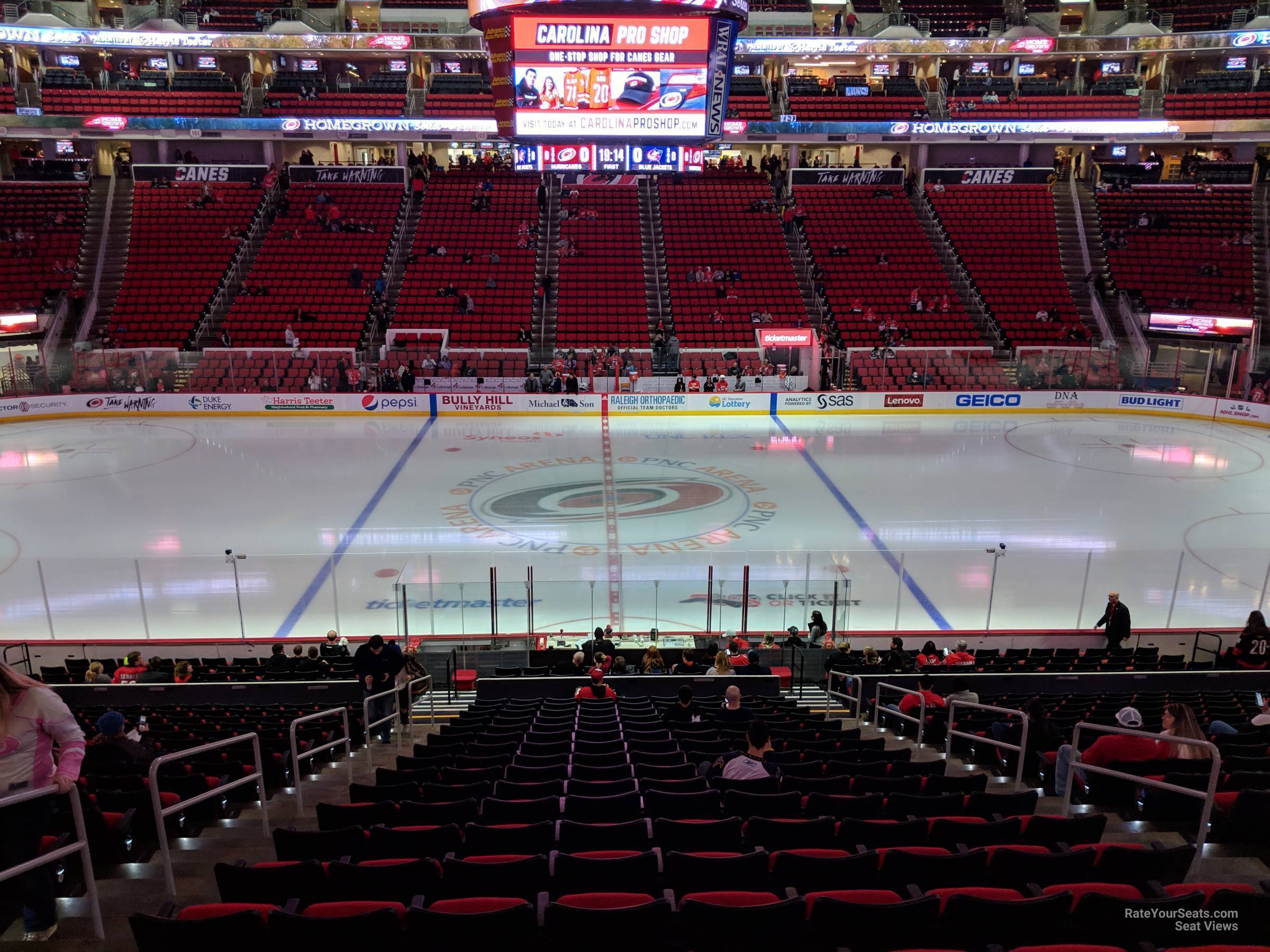 section 119, row w seat view  for hockey - pnc arena