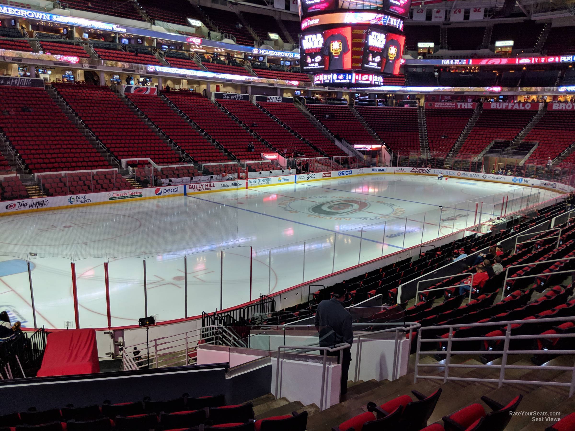 section 123, row t seat view  for hockey - pnc arena