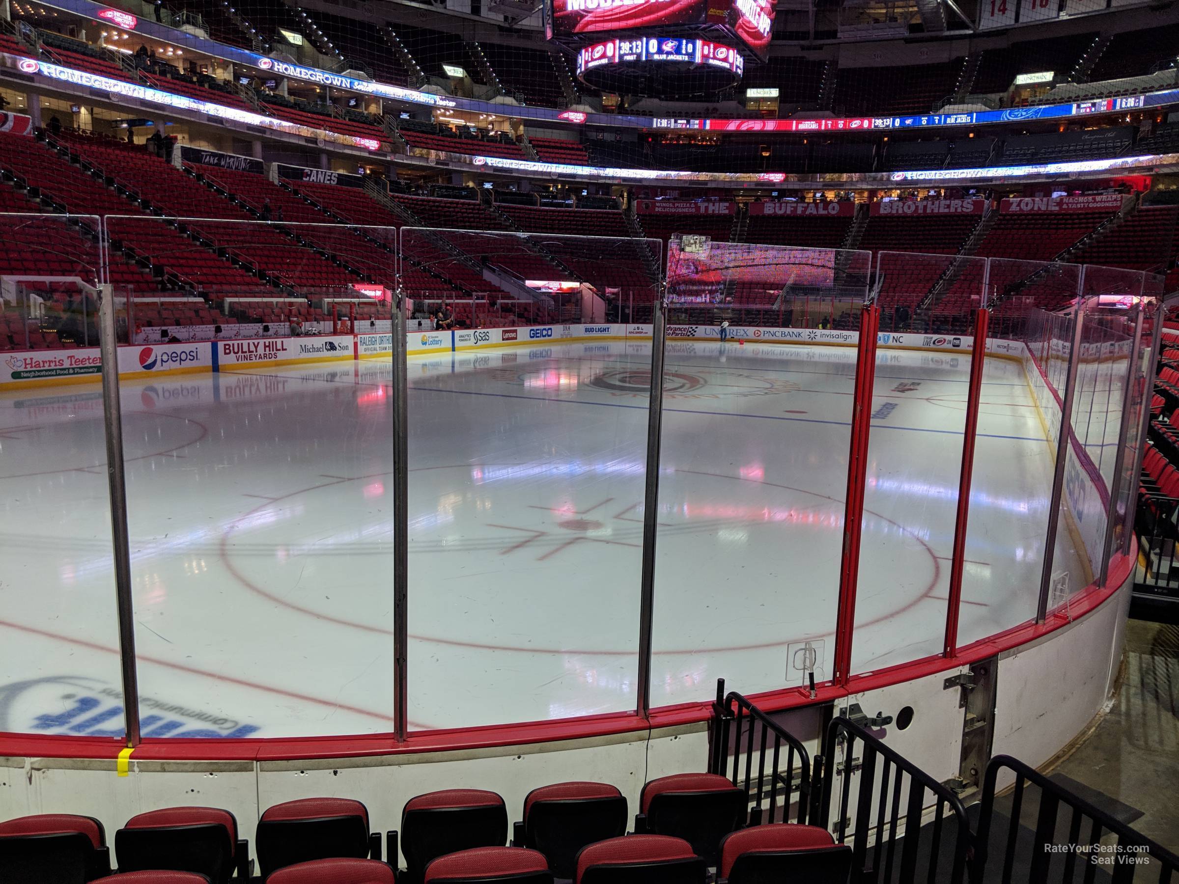section 125, row f seat view  for hockey - pnc arena