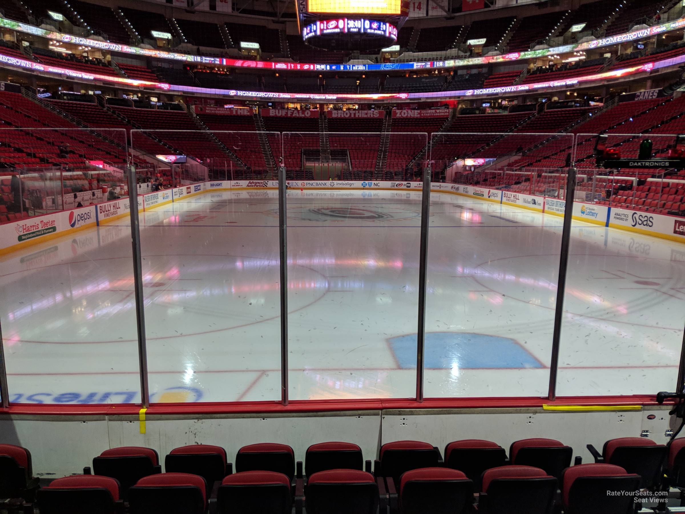 section 127, row f seat view  for hockey - pnc arena
