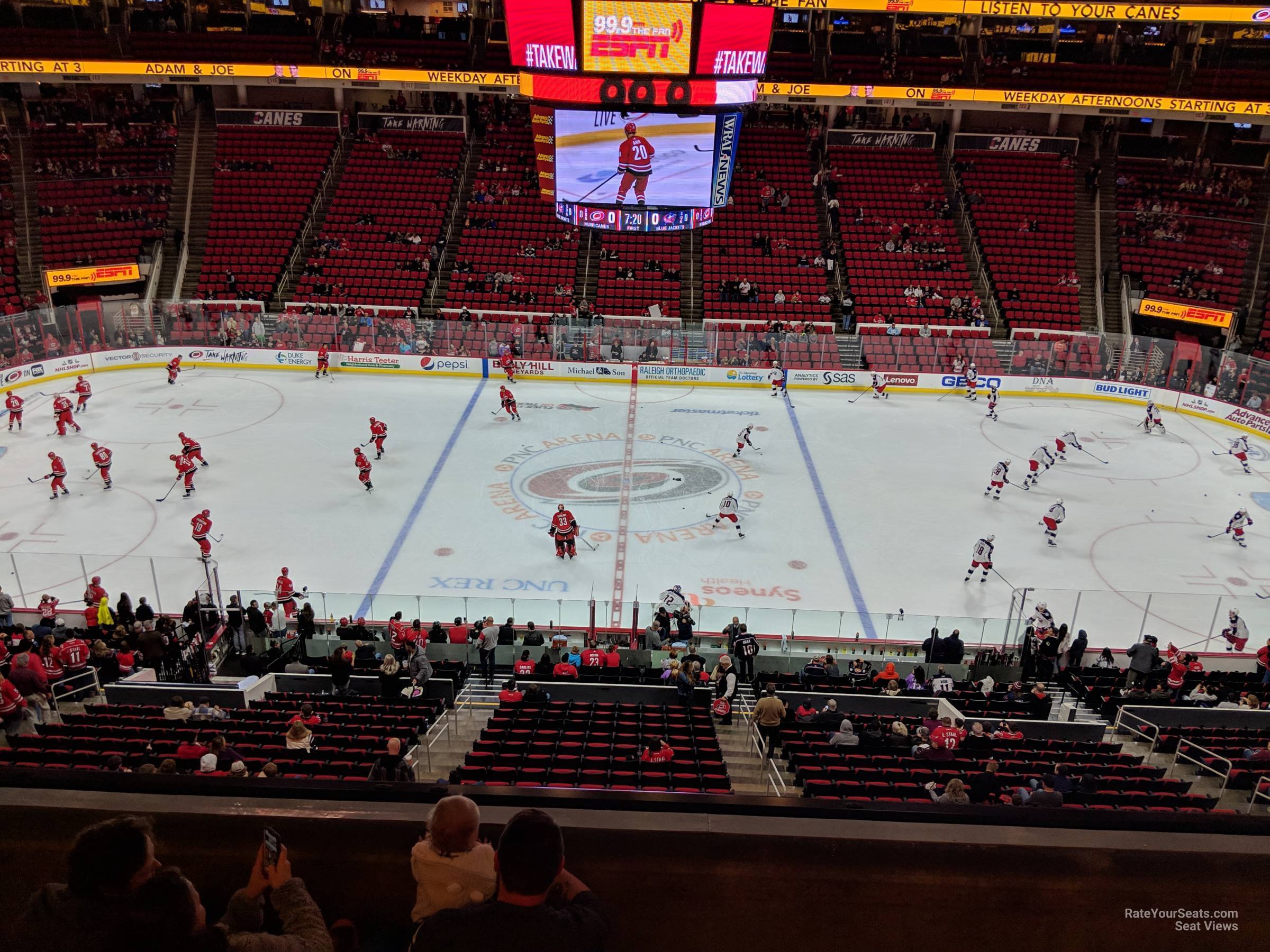 section 204, row d seat view  for hockey - pnc arena