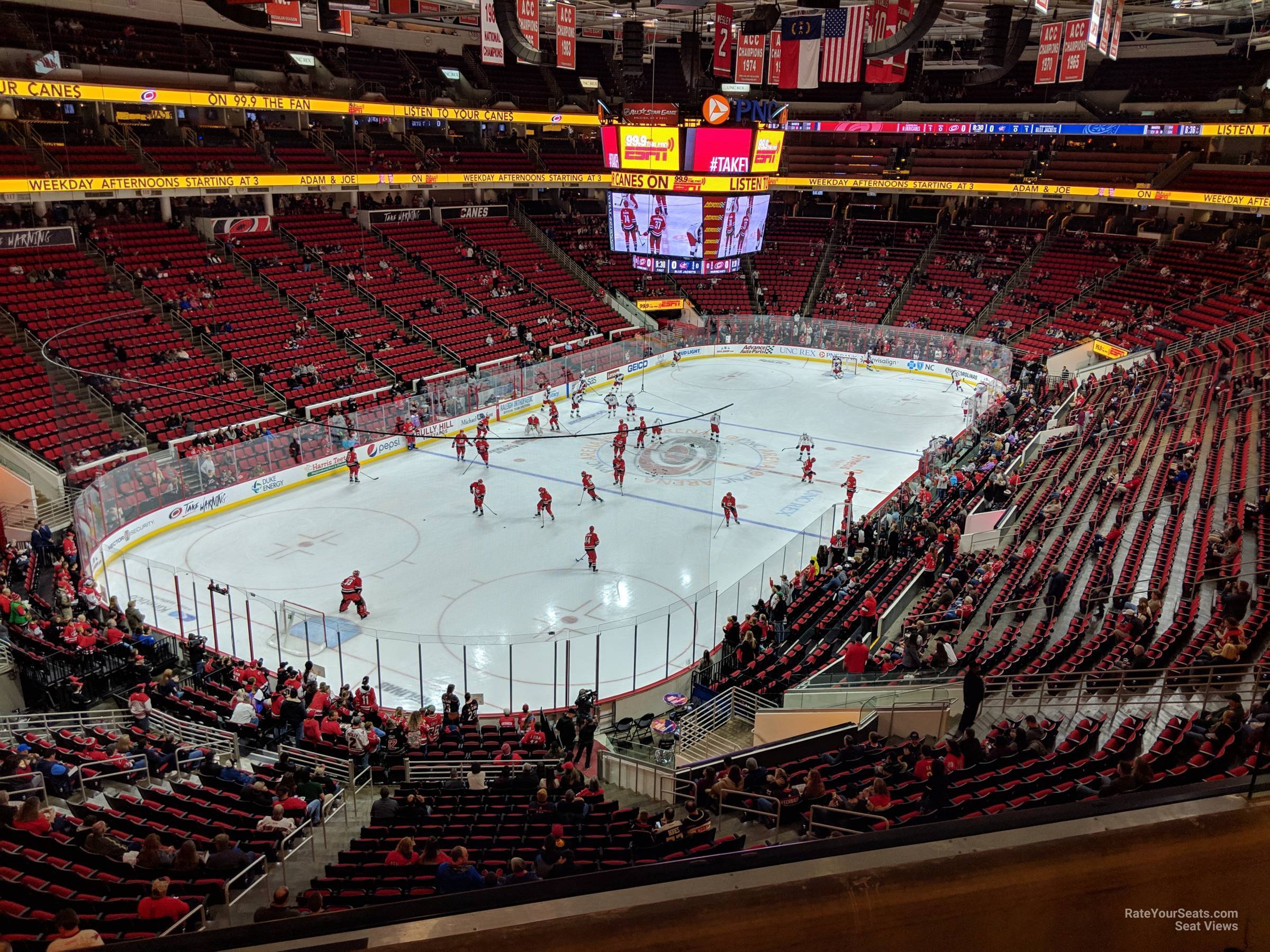 section 209, row d seat view  for hockey - pnc arena