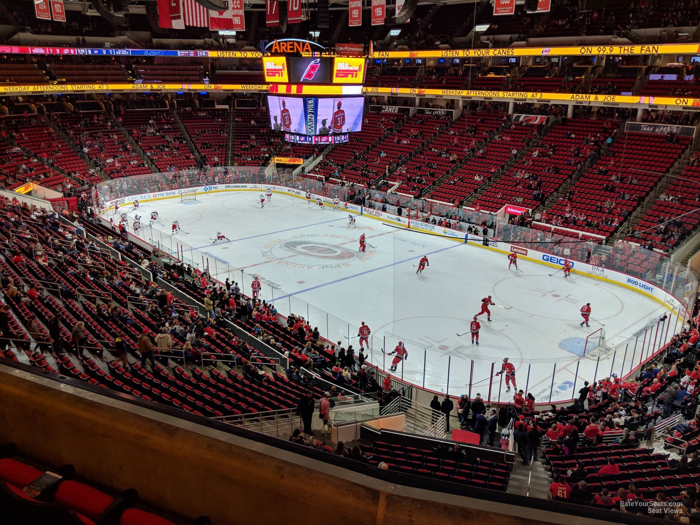 section 216, row t seat view  for hockey - pnc arena
