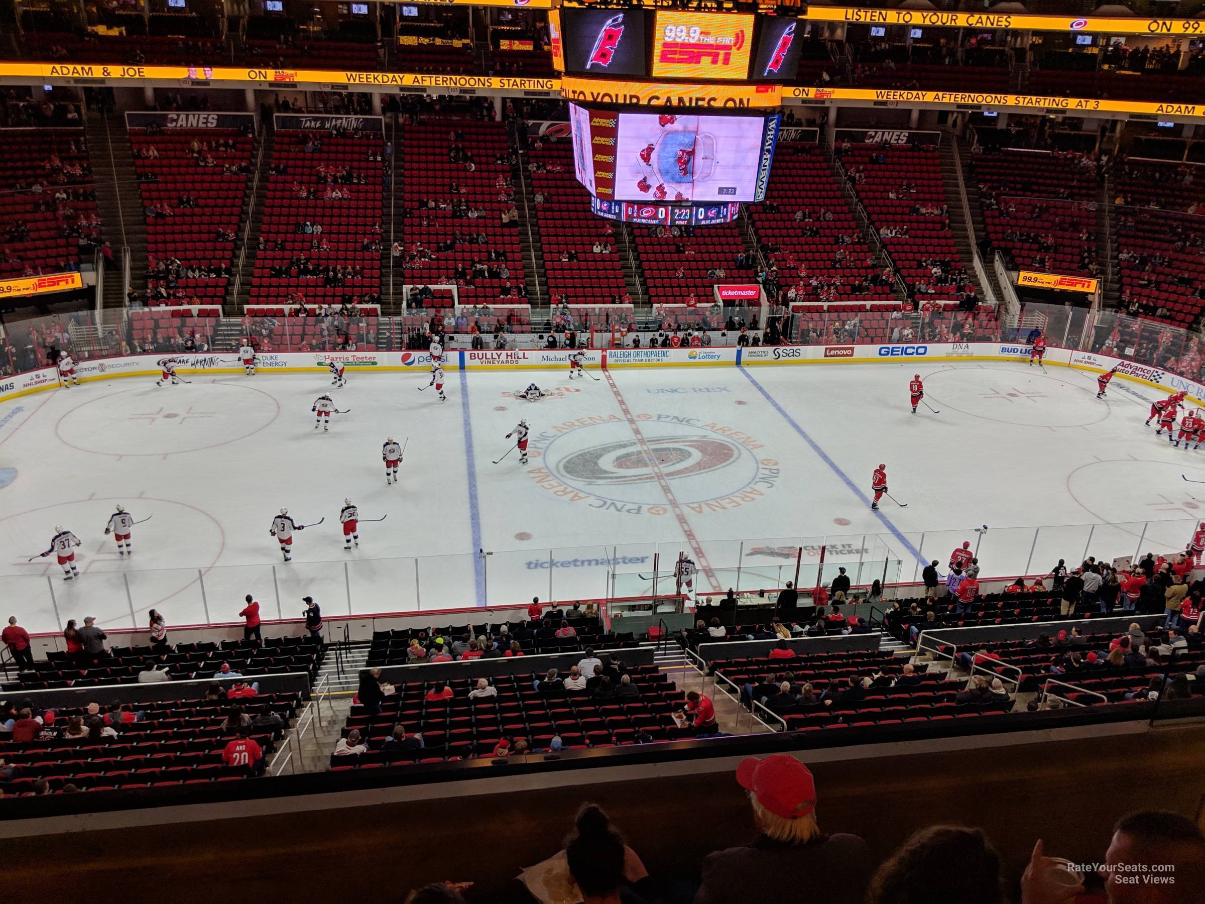 section 221, row t seat view  for hockey - pnc arena
