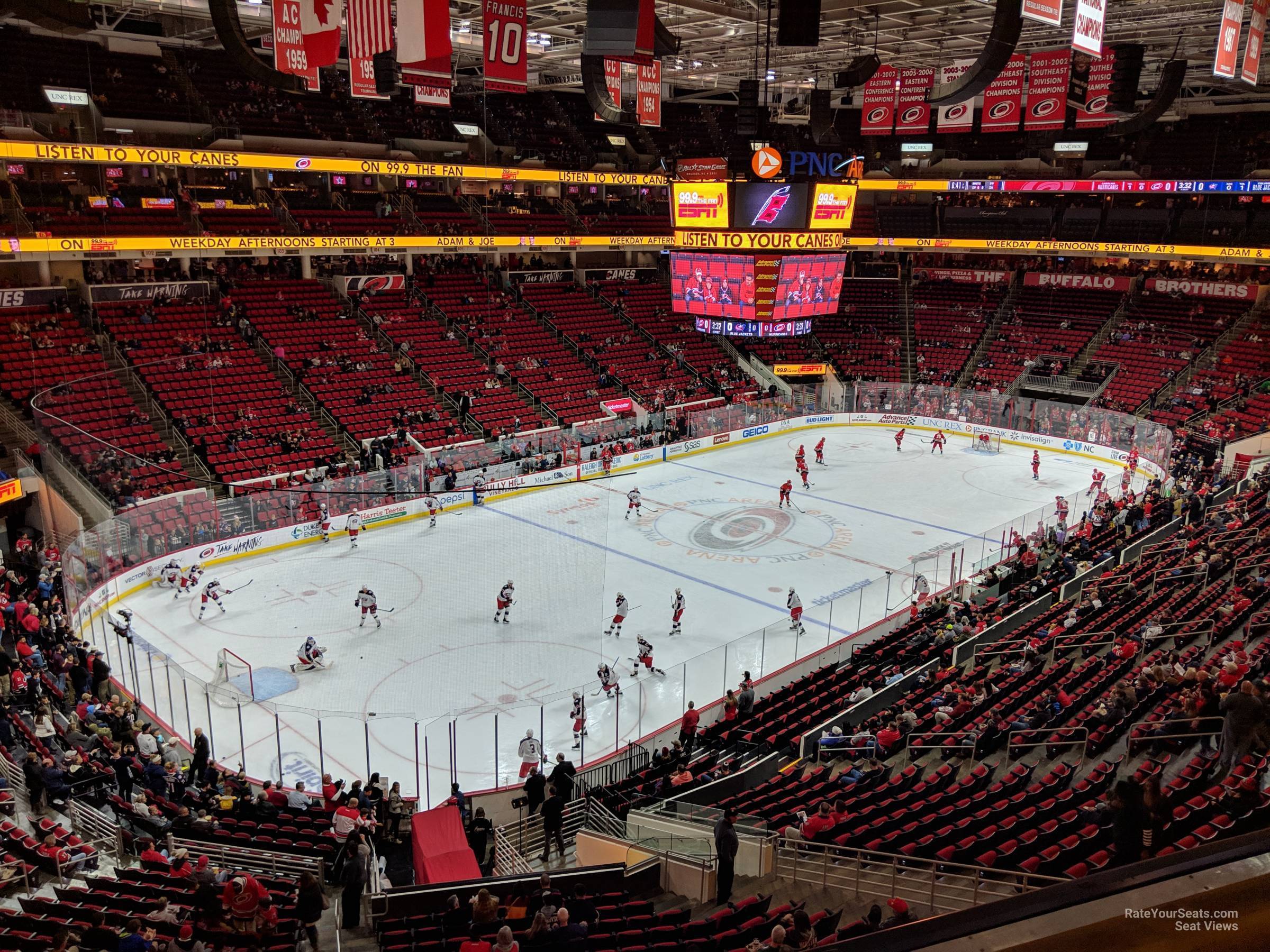 section 224, row t seat view  for hockey - pnc arena