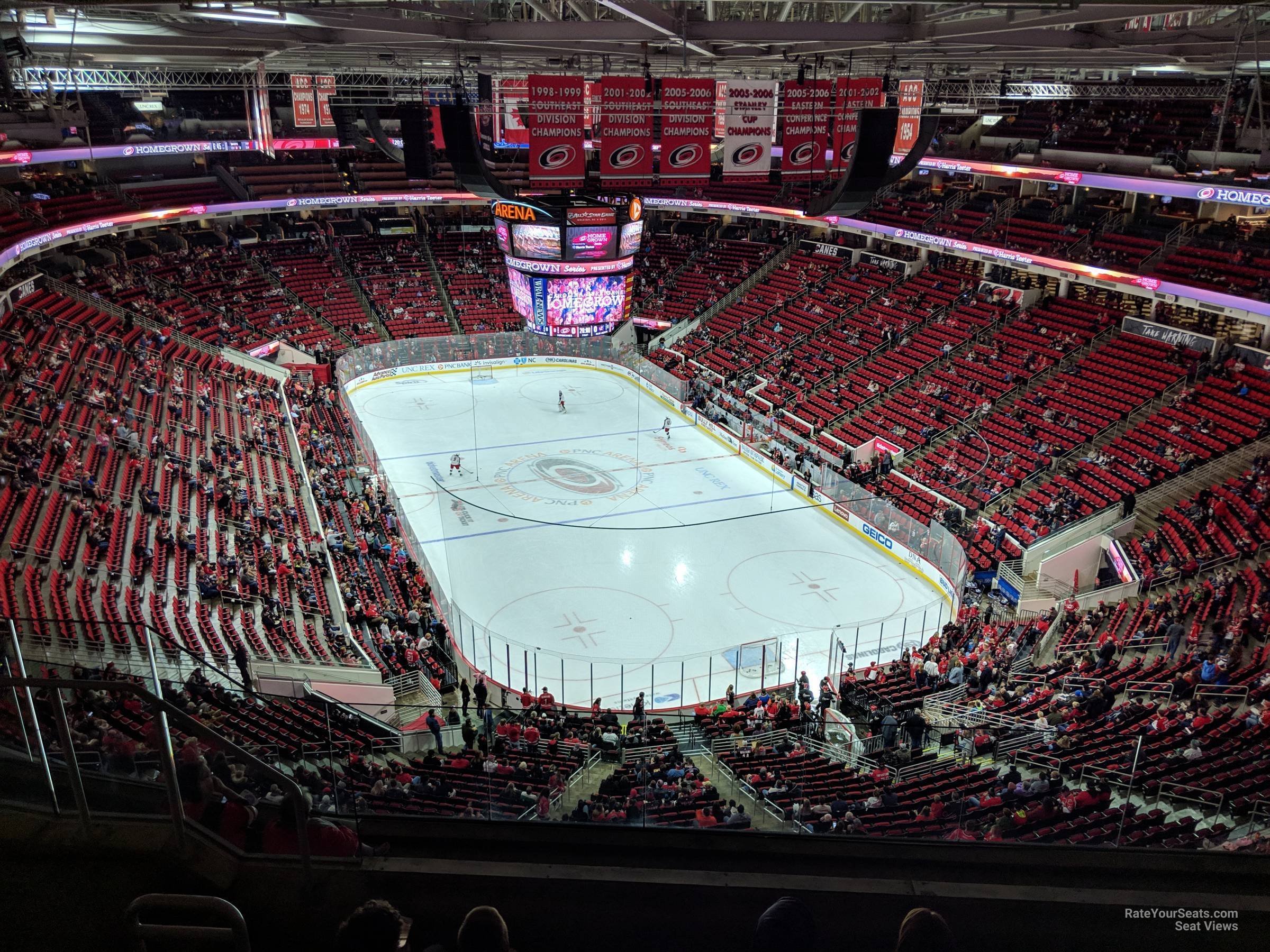 section 315, row h seat view  for hockey - pnc arena