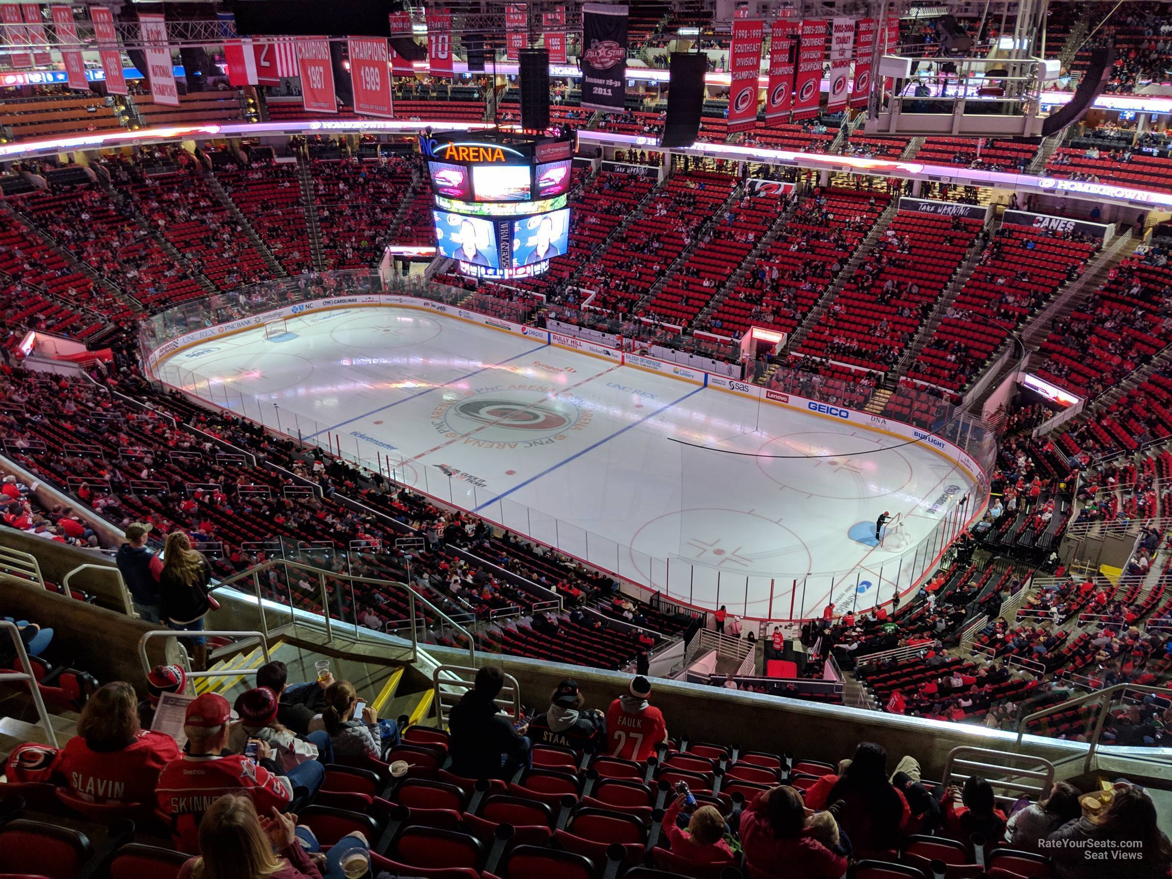 section 319, row k seat view  for hockey - pnc arena