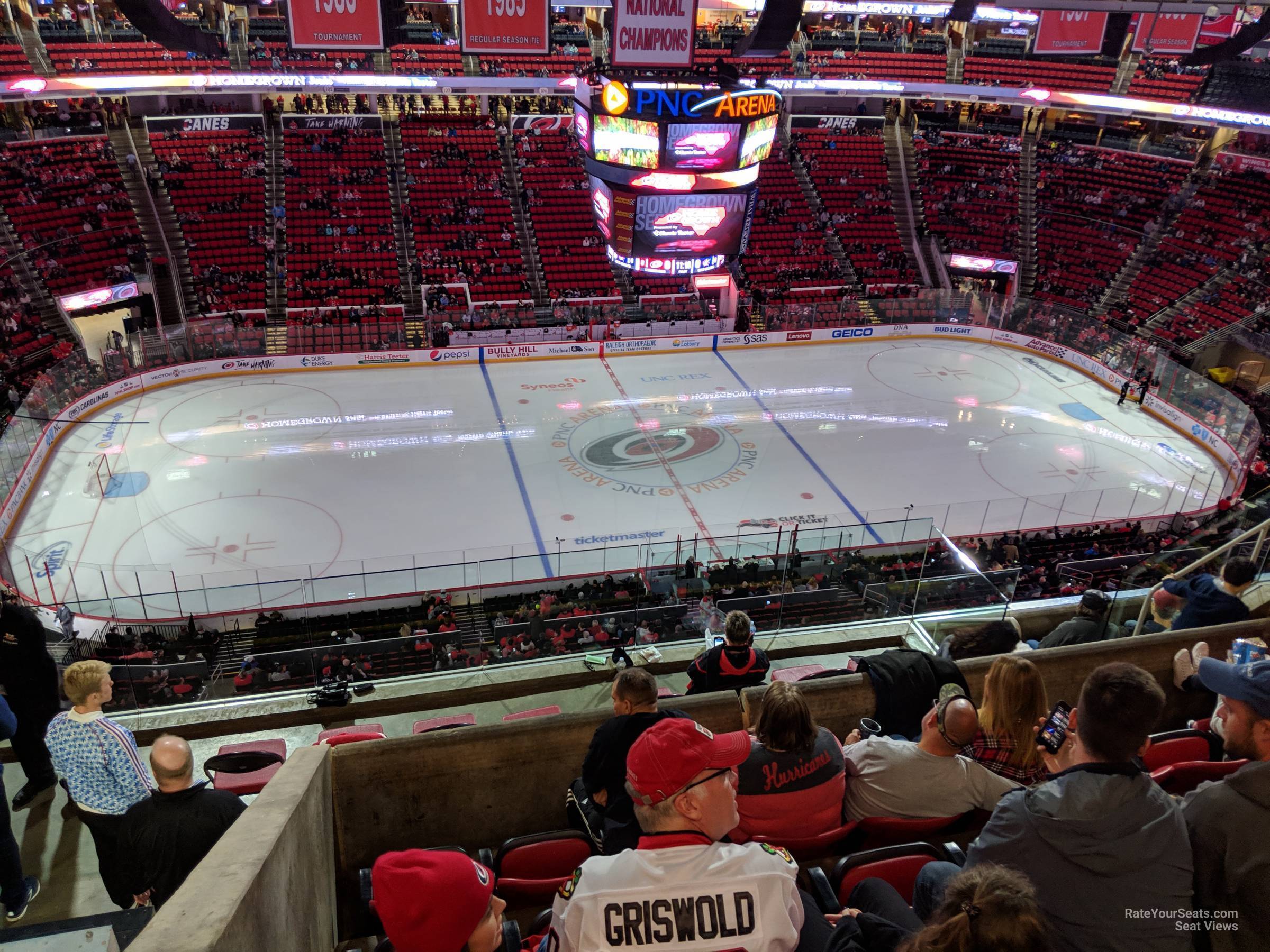 section 325, row h seat view  for hockey - pnc arena