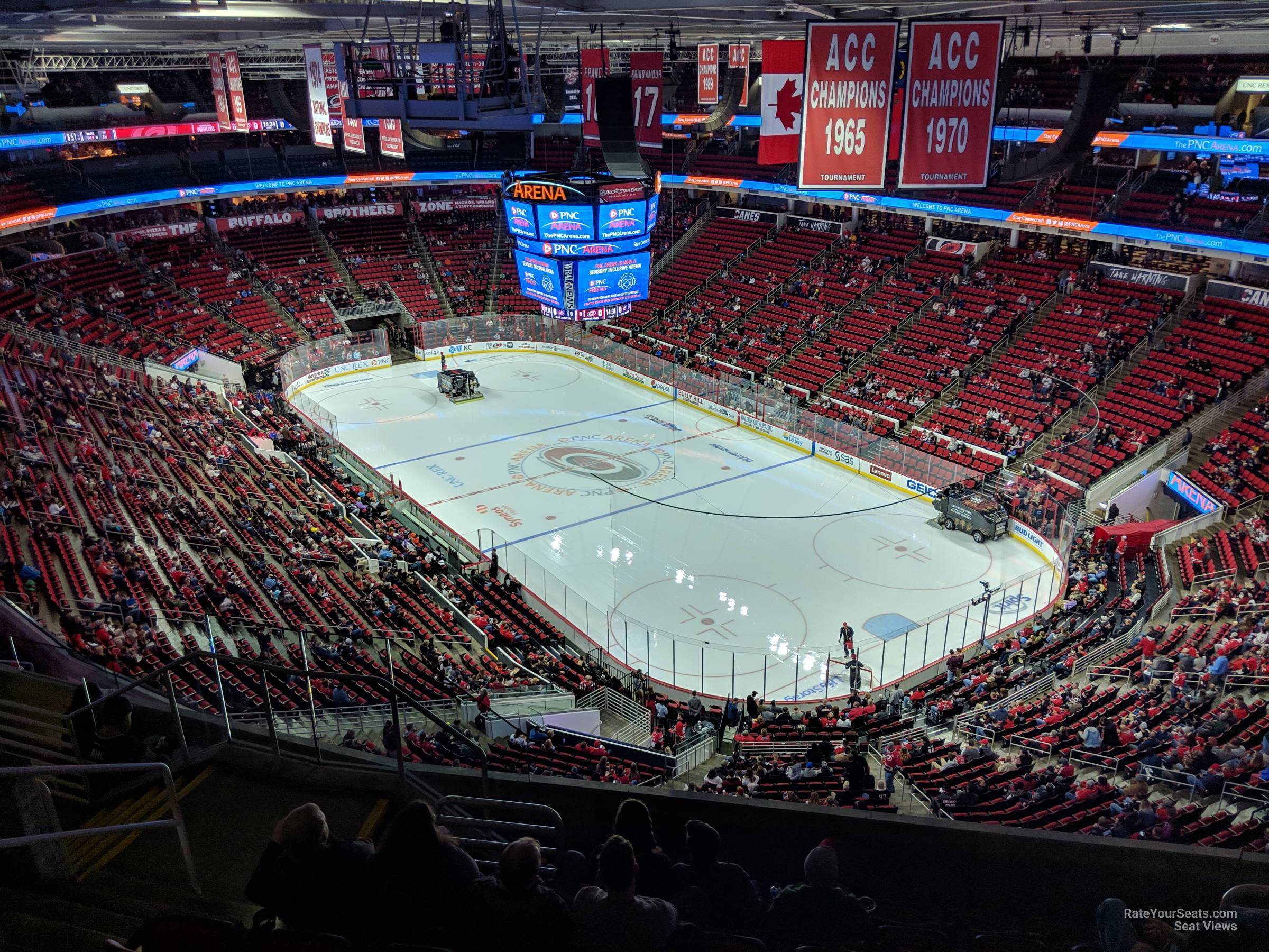 section 336, row h seat view  for hockey - pnc arena