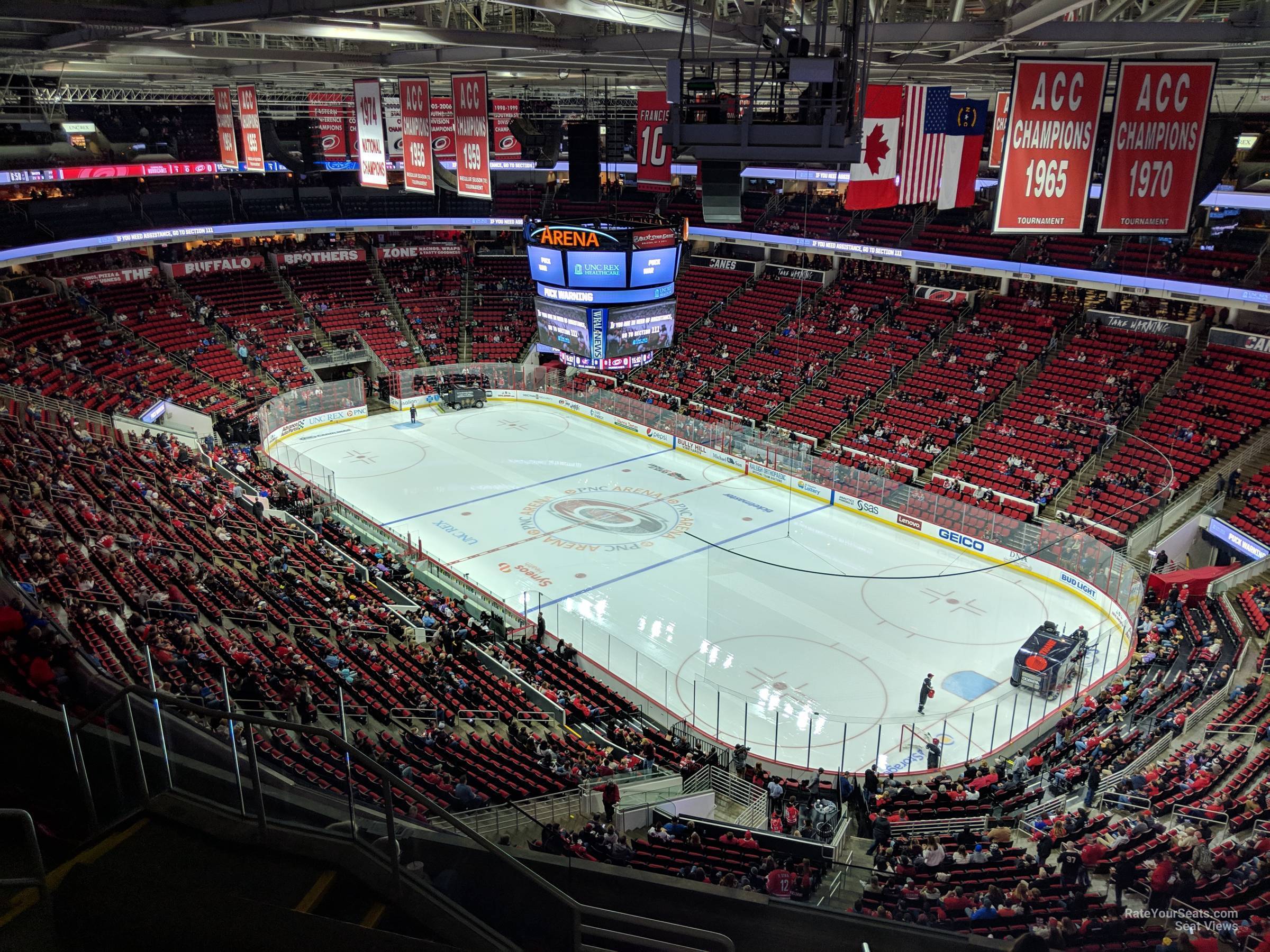 section 337, row h seat view  for hockey - pnc arena