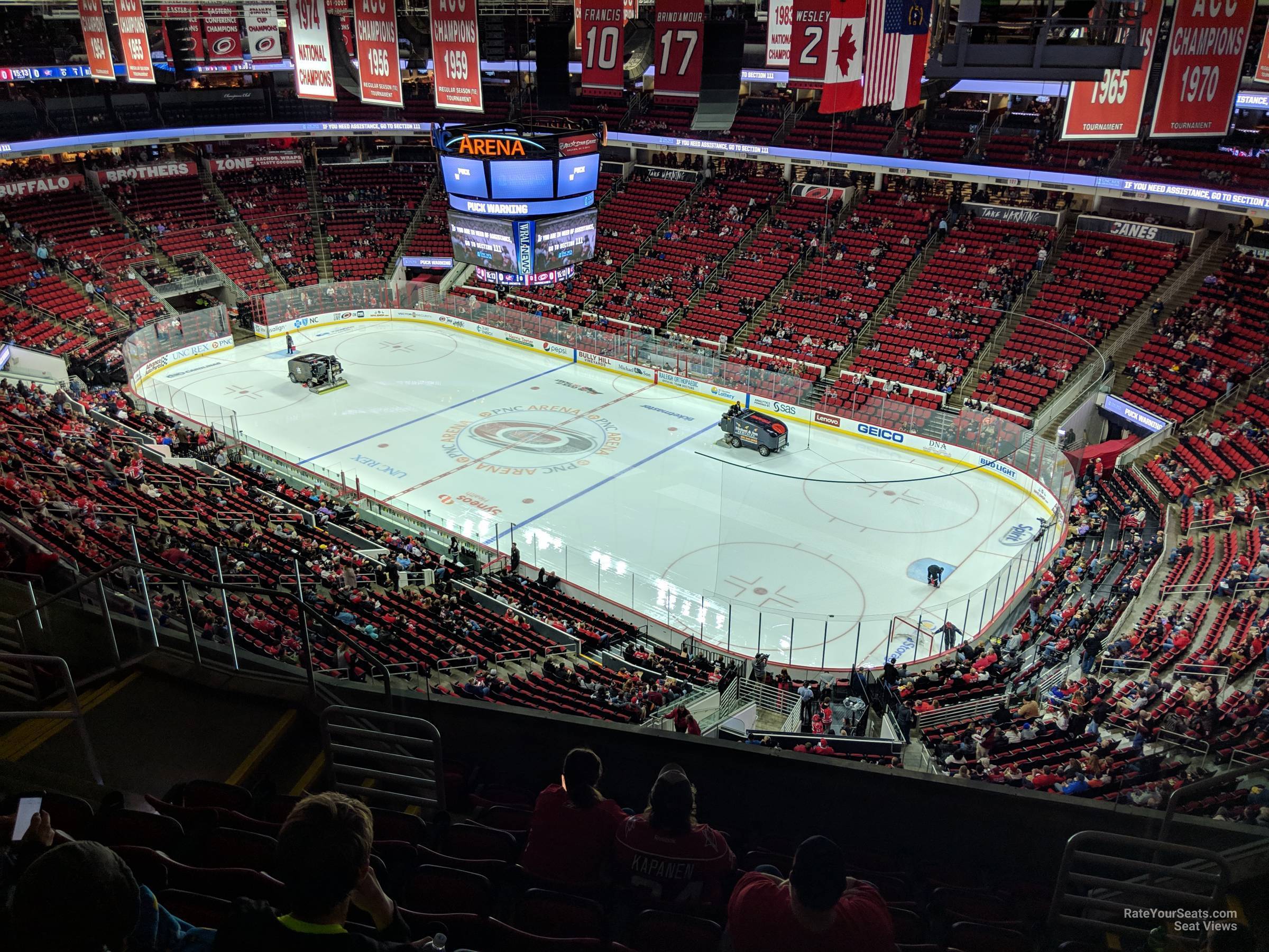 section 338, row h seat view  for hockey - pnc arena