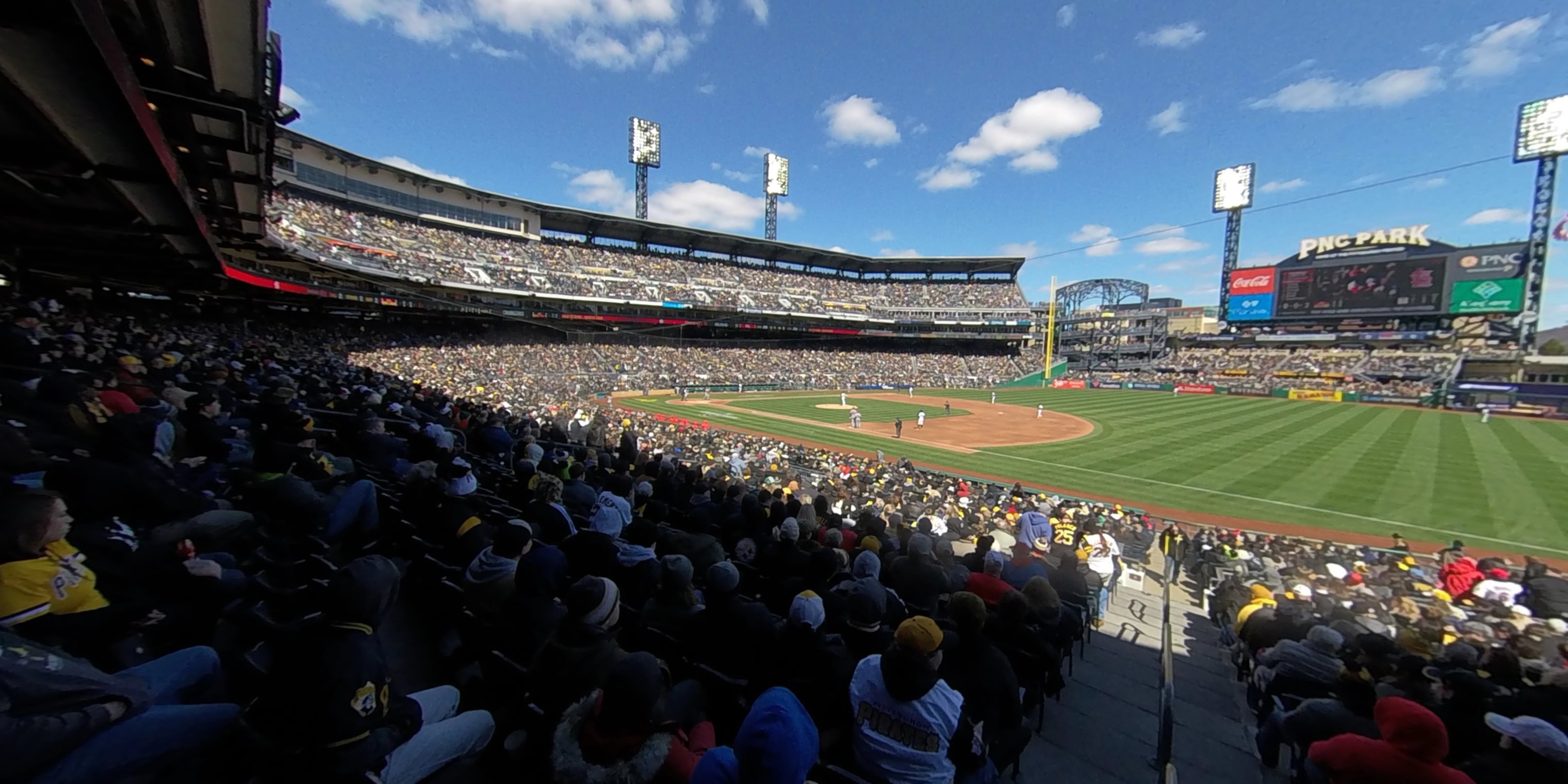 section 105 panoramic seat view  - pnc park