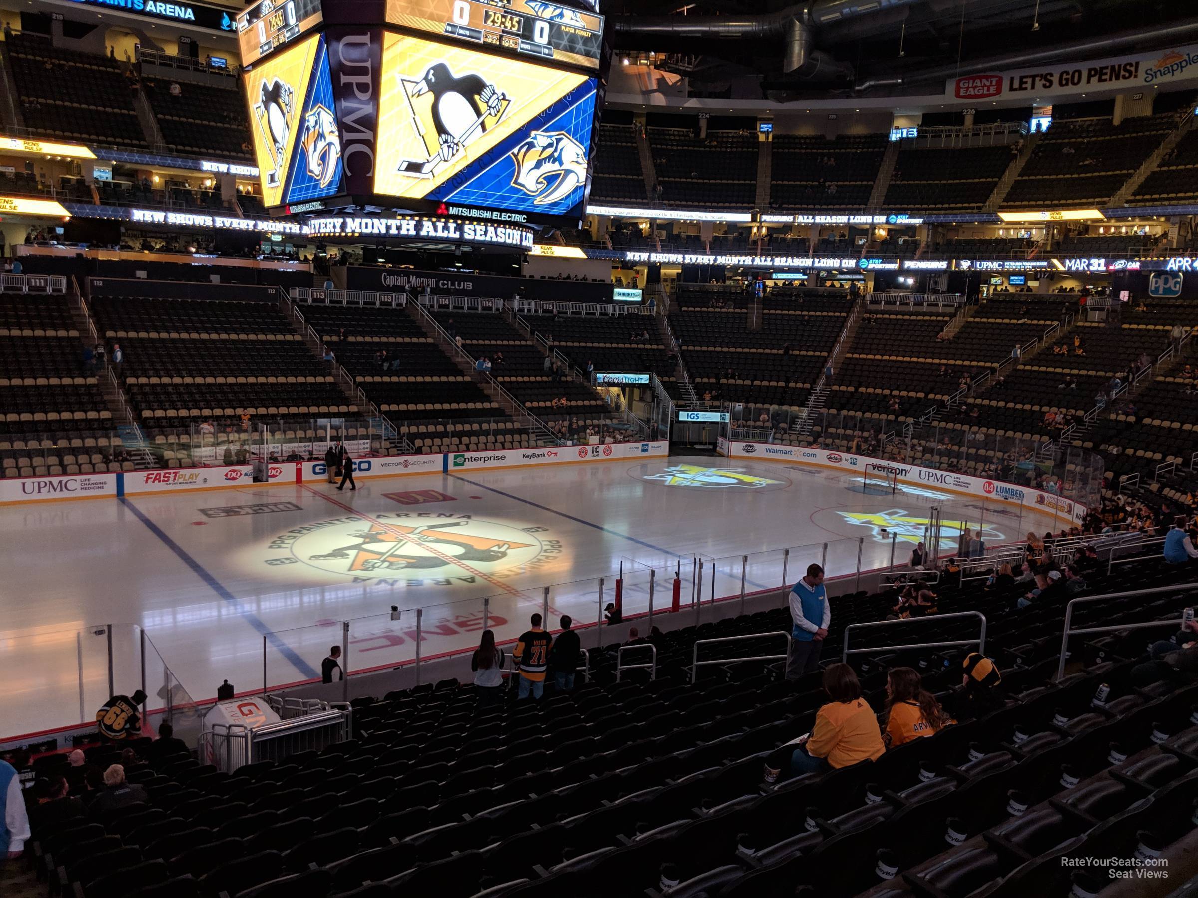 section 103, row w seat view  for hockey - ppg paints arena