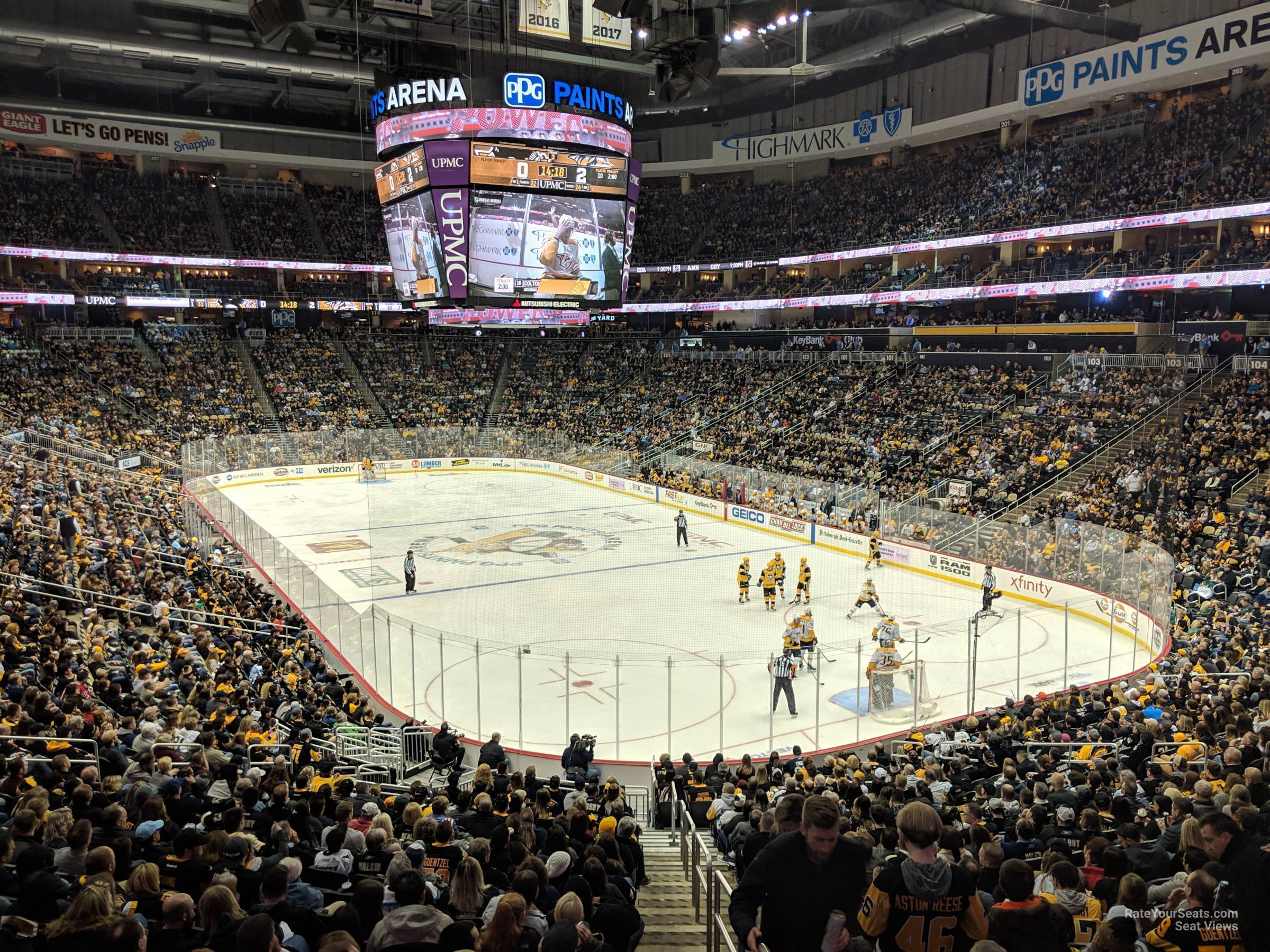 Section 109 at PPG Paints Arena - Pittsburgh Penguins - RateYourSeats.com