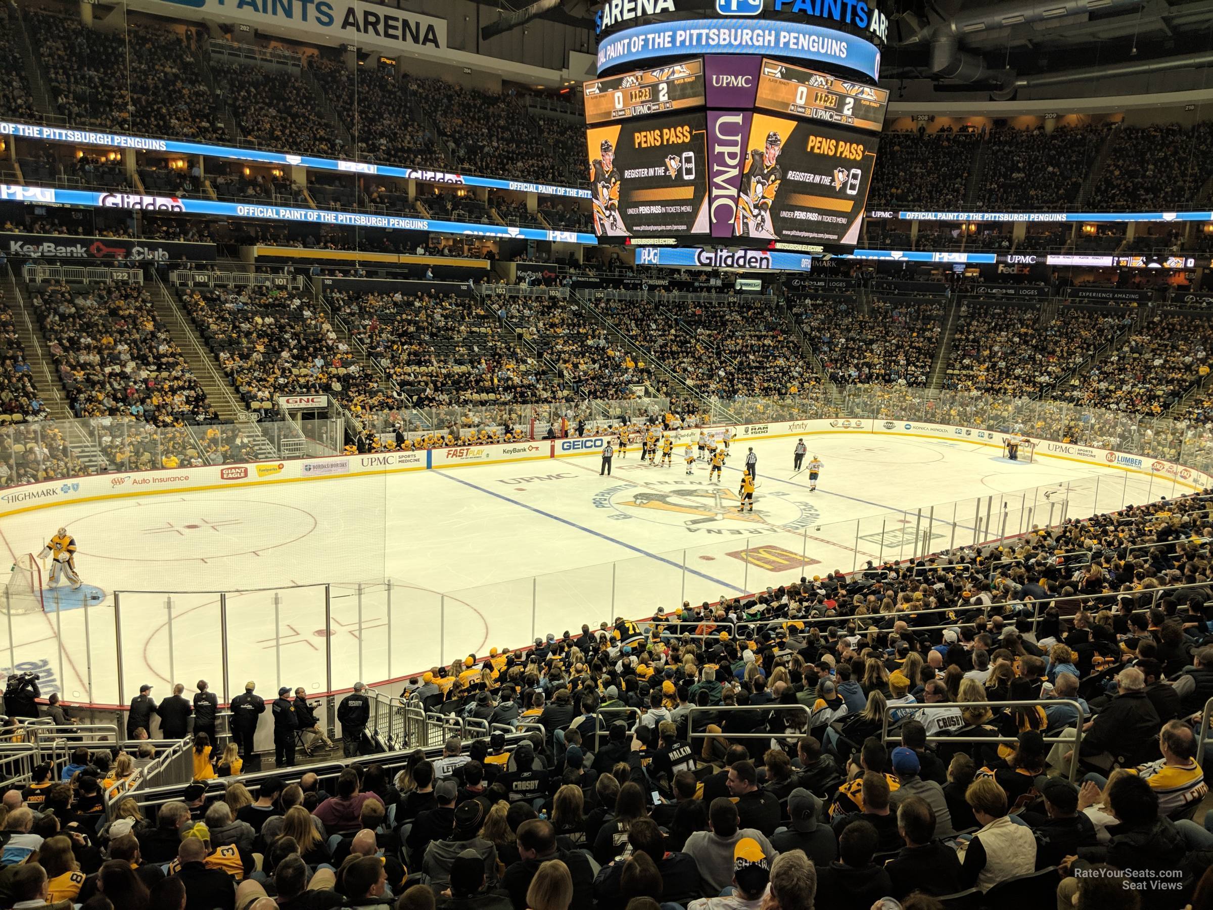 section 115, row y seat view  for hockey - ppg paints arena