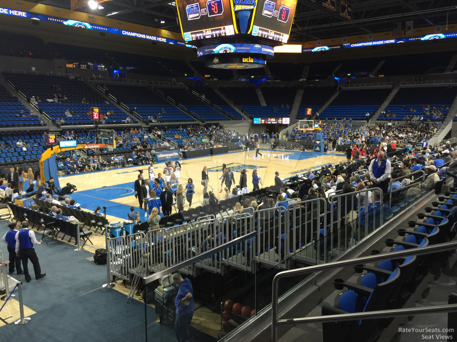 section 105, row 3 seat view  - pauley pavilion