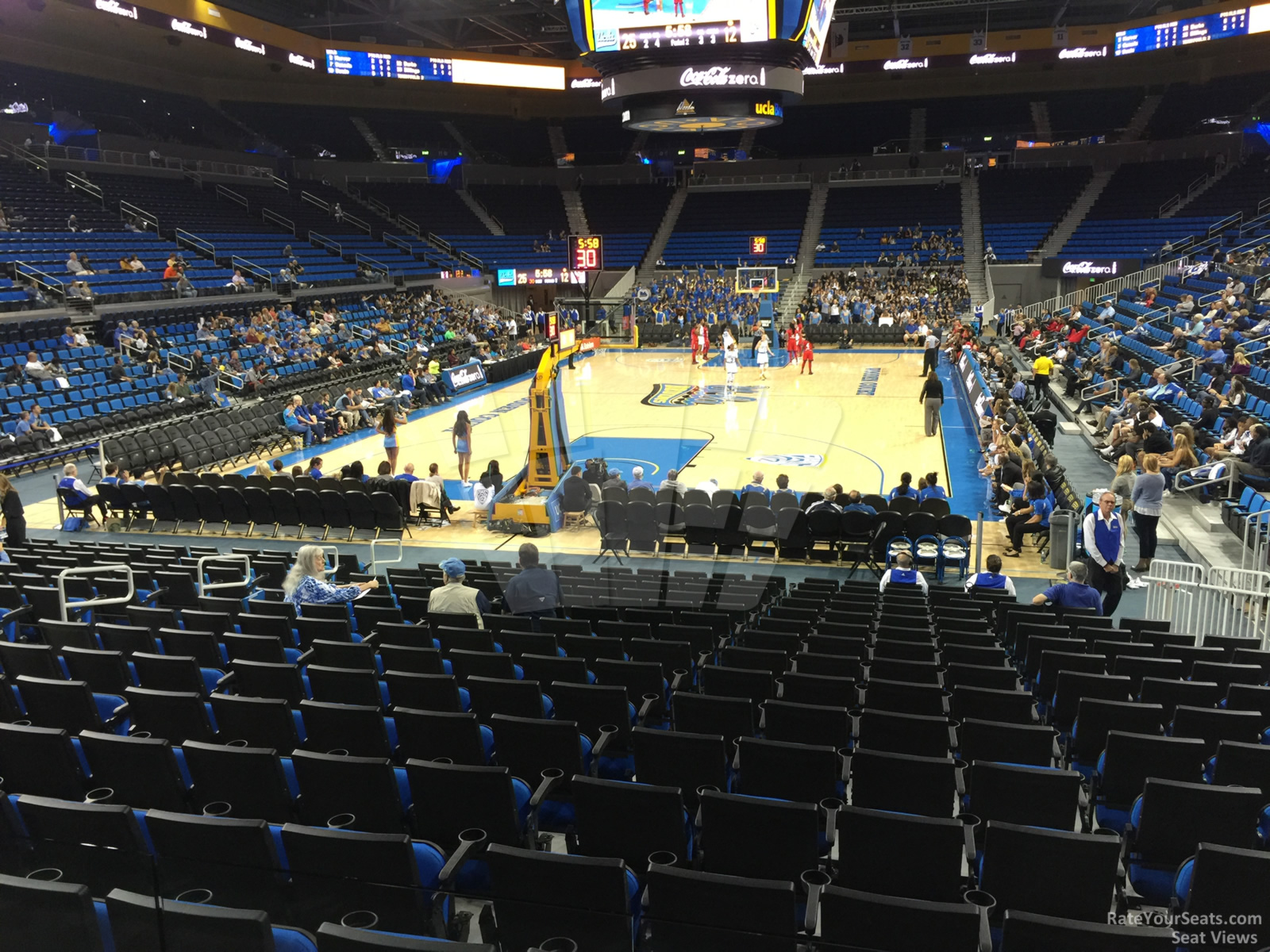 section 108, row 3 seat view  - pauley pavilion