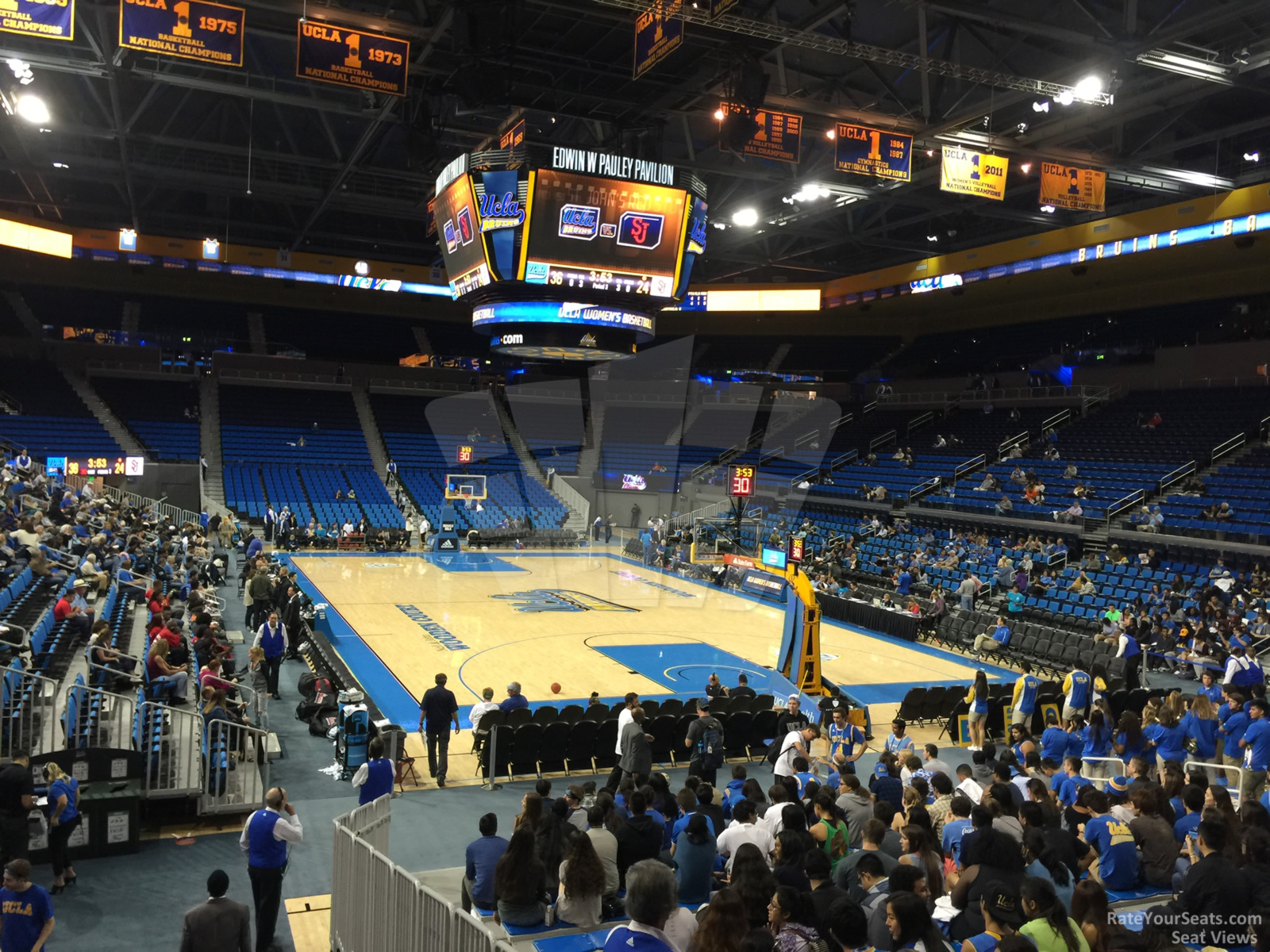 section 123, row 3 seat view  - pauley pavilion