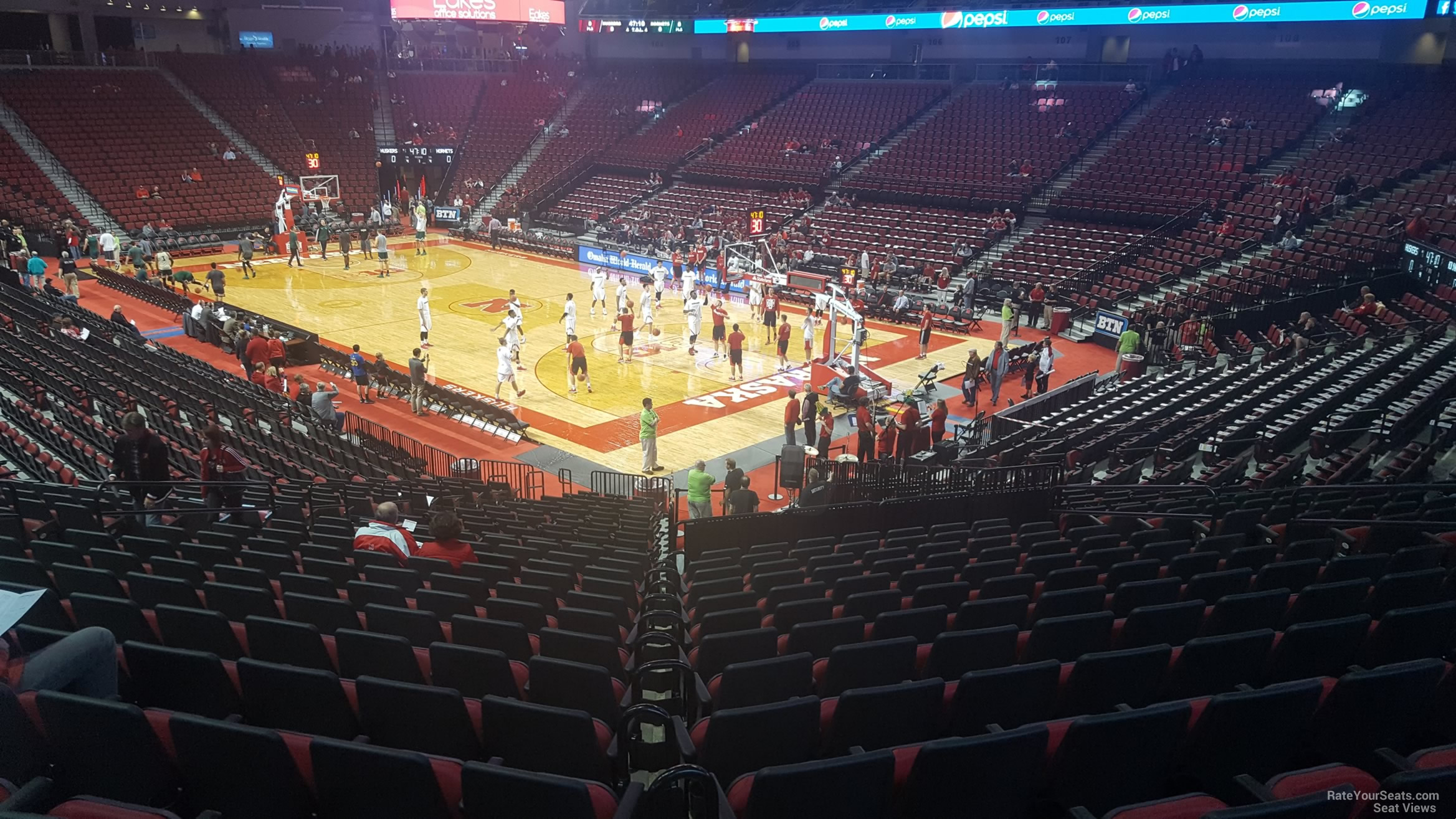 section 103, row 24 seat view  for basketball - pinnacle bank arena