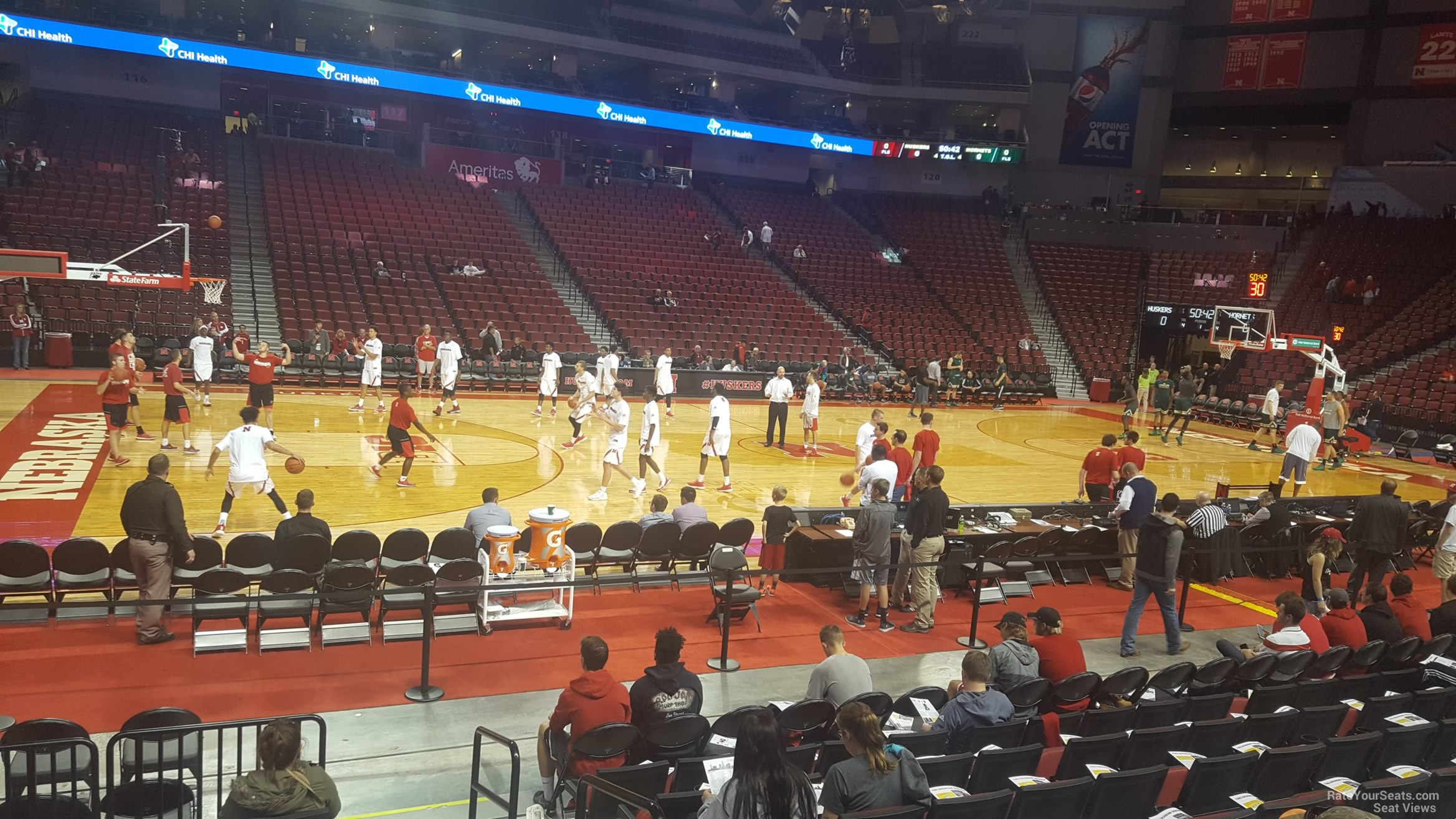 section 119, row 8 seat view  for basketball - pinnacle bank arena