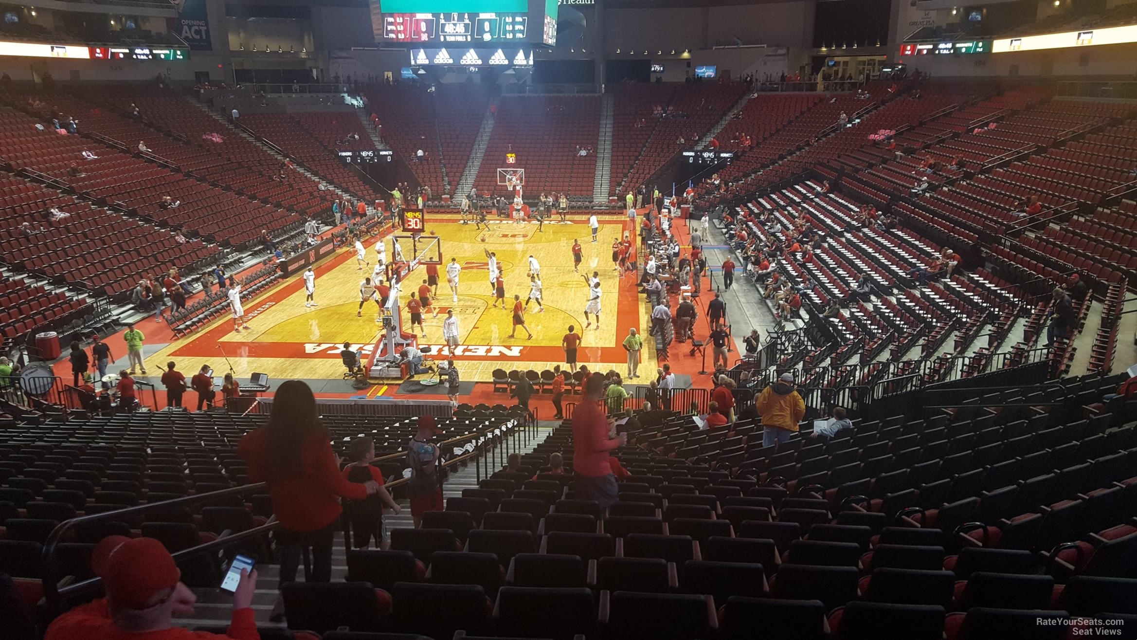 section 122, row 24 seat view  for basketball - pinnacle bank arena