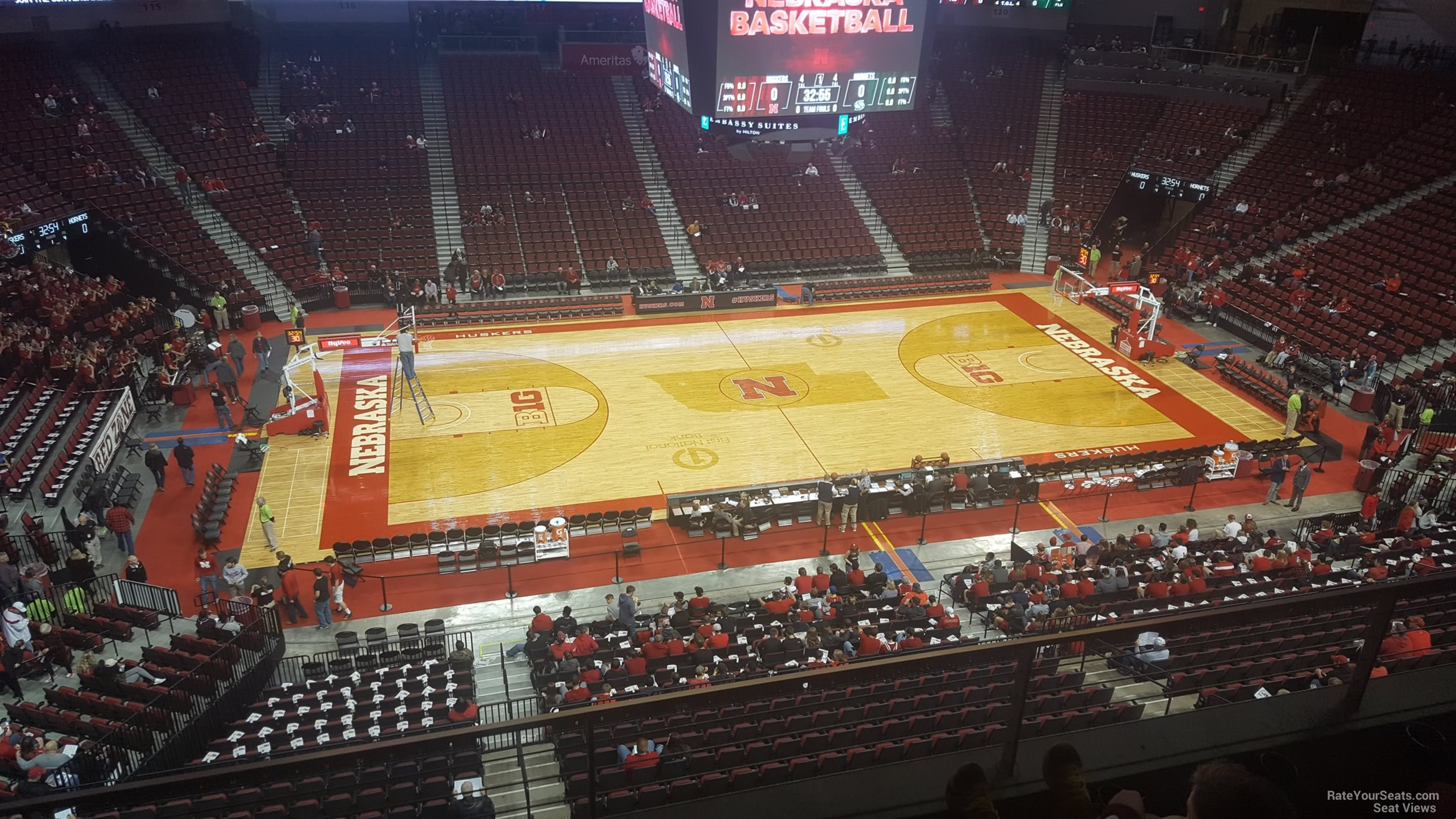 section 205, row 3 seat view  for basketball - pinnacle bank arena