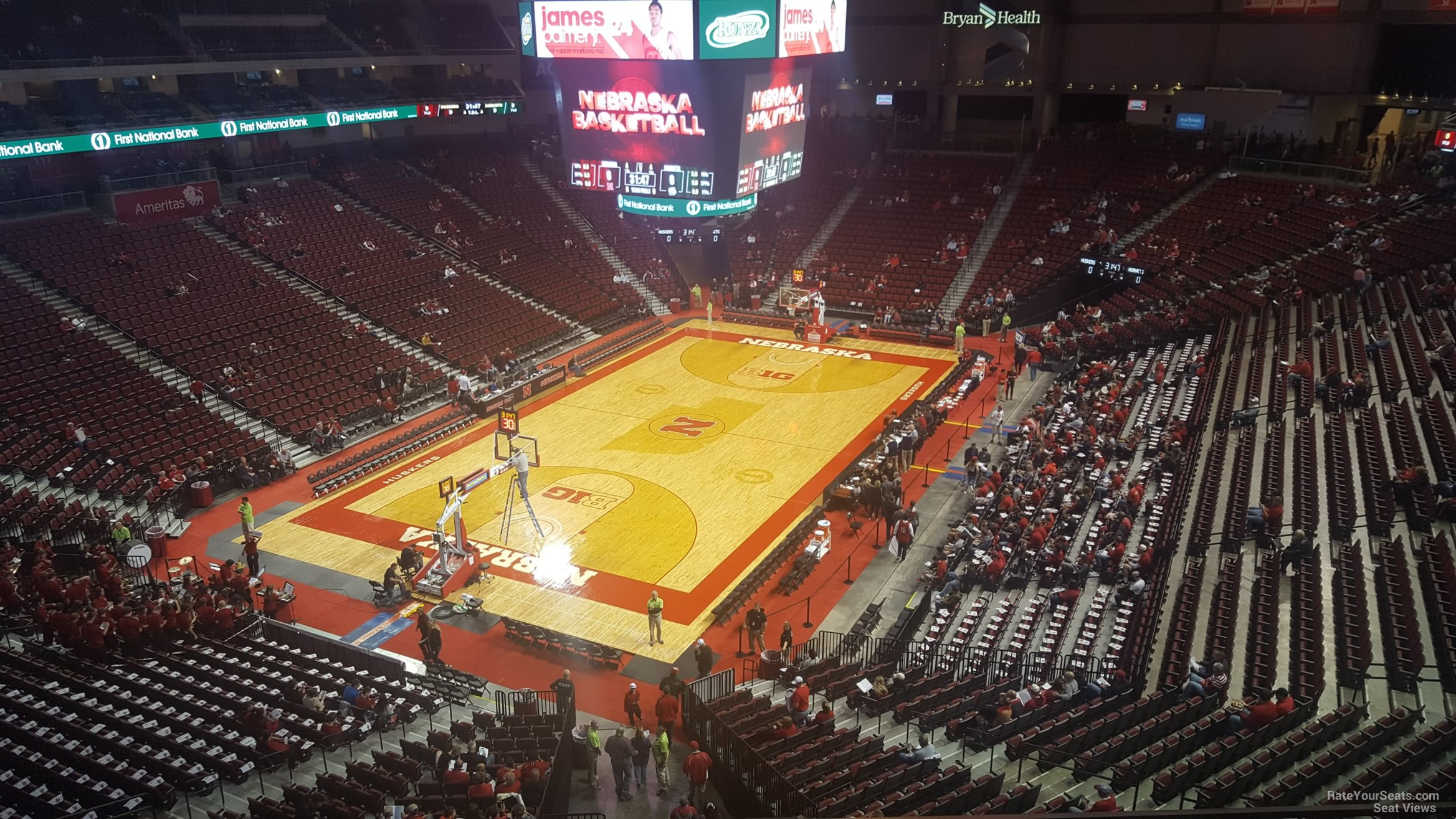section 209, row 3 seat view  for basketball - pinnacle bank arena