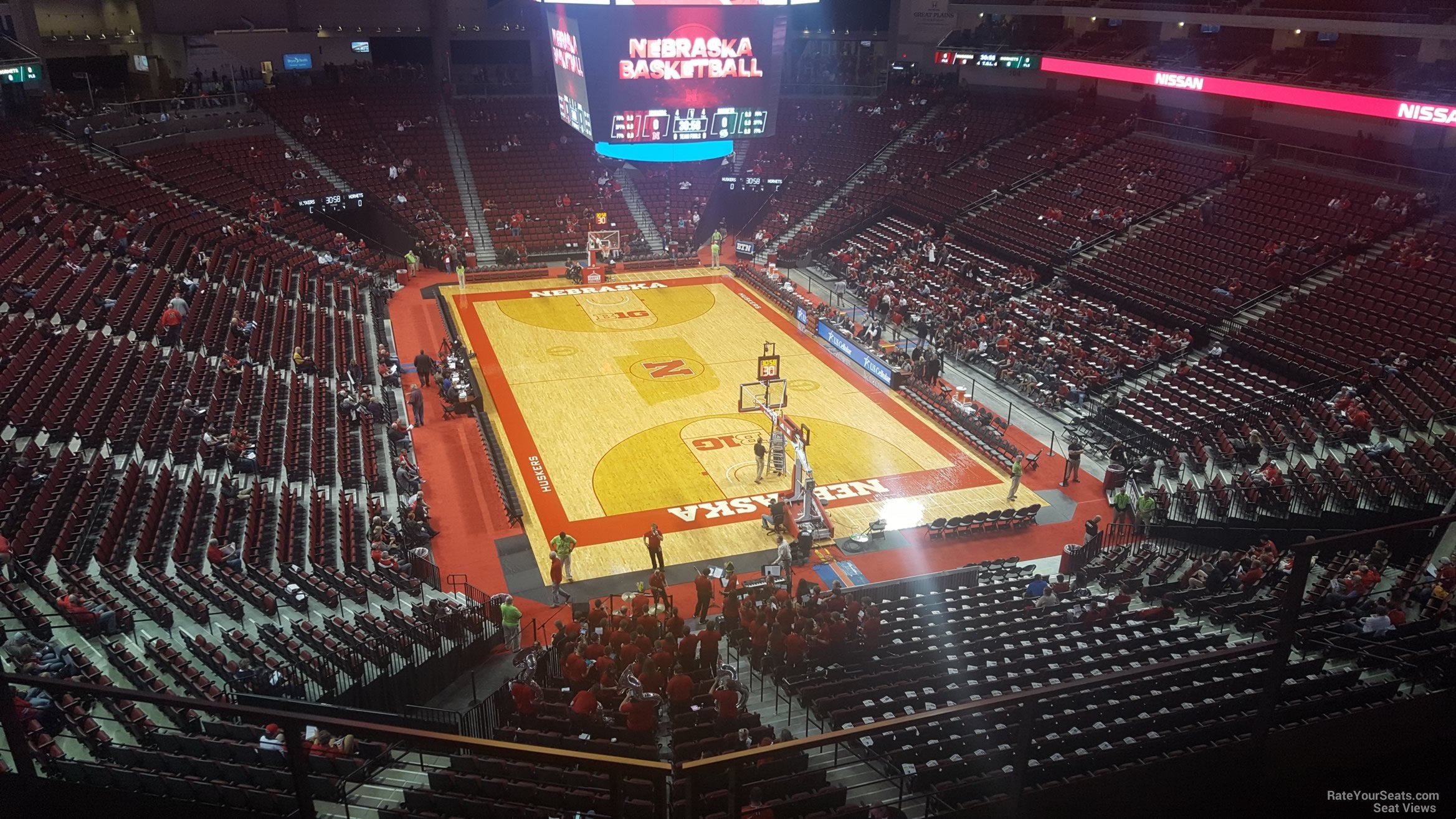 section 213, row 3 seat view  for basketball - pinnacle bank arena