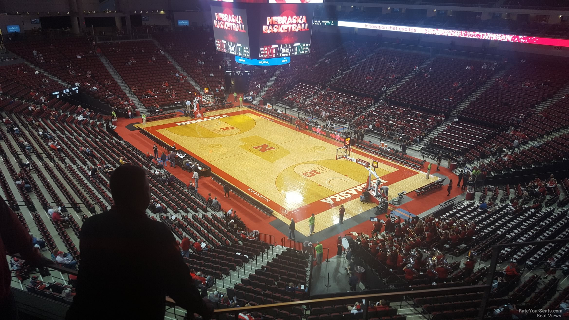 section 215, row 3 seat view  for basketball - pinnacle bank arena