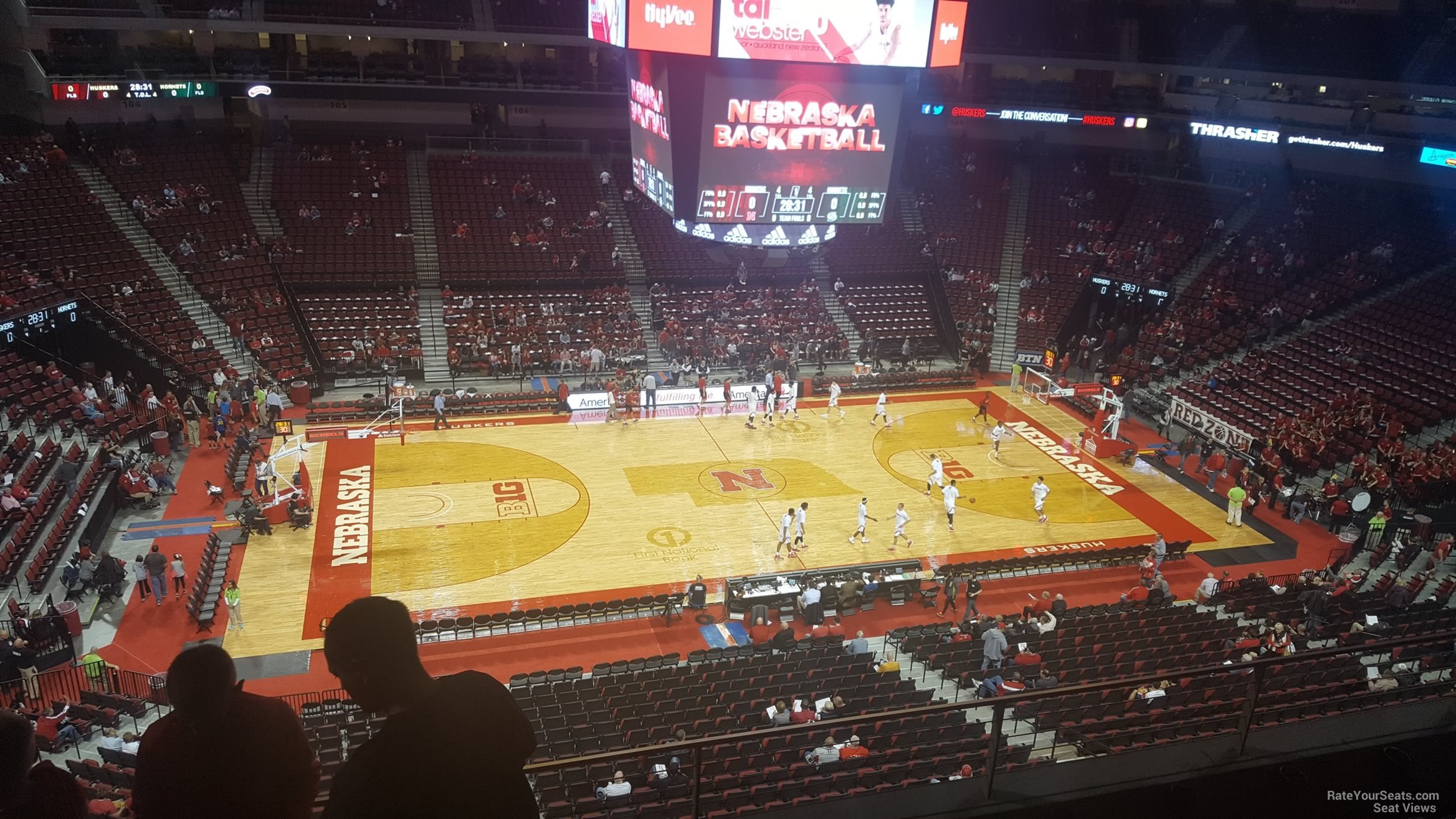section 220, row 3 seat view  for basketball - pinnacle bank arena