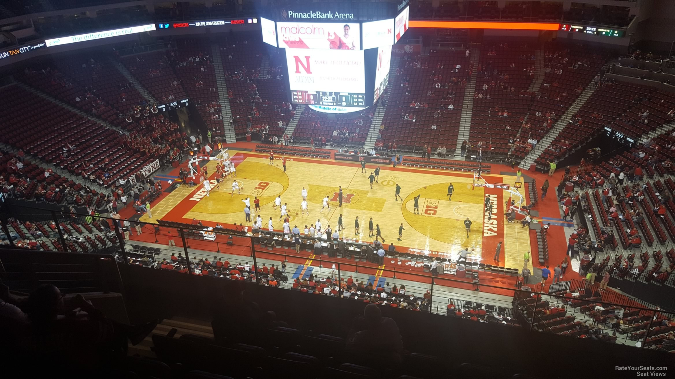 section 303, row 6 seat view  for basketball - pinnacle bank arena