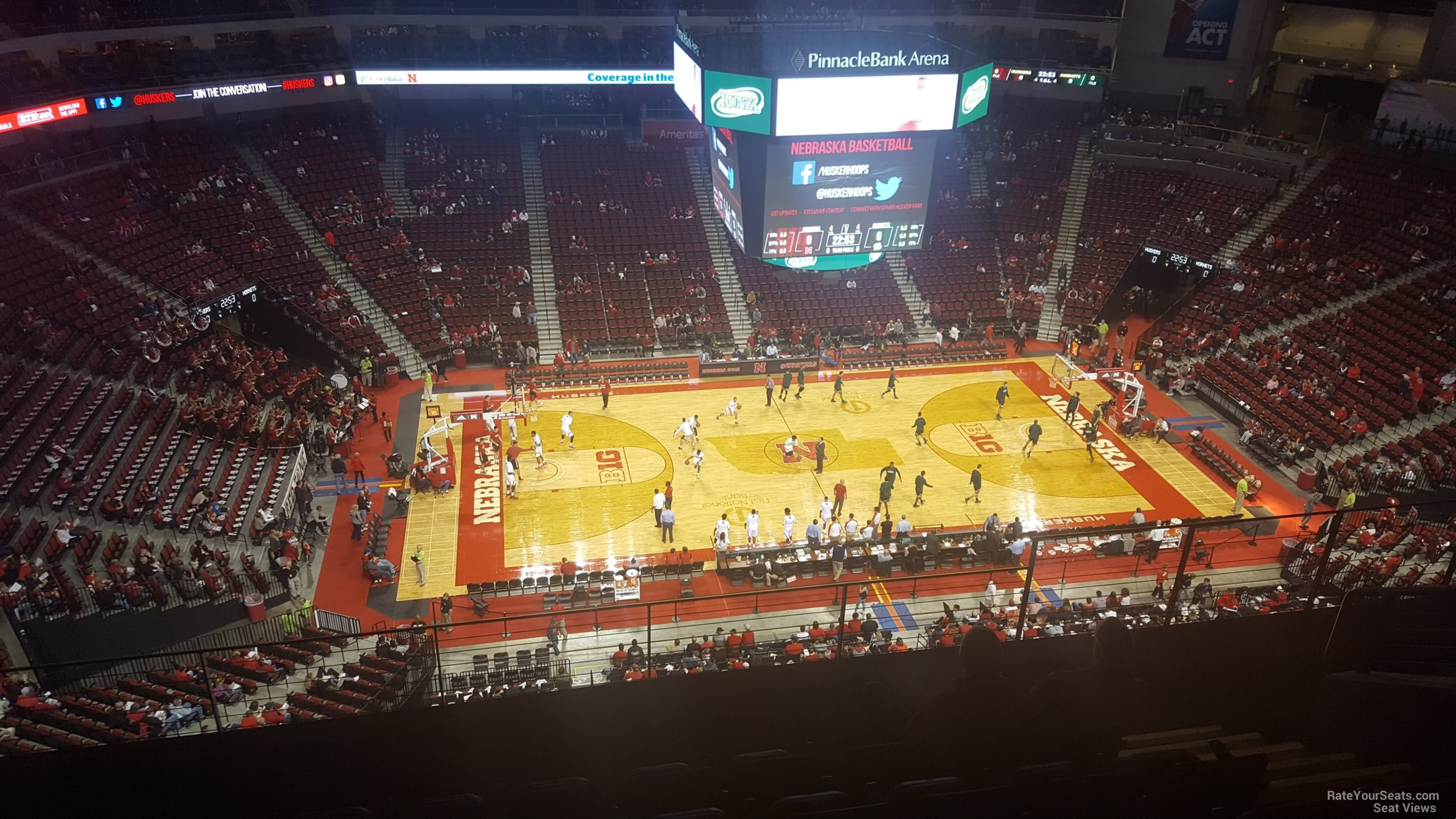 section 305, row 6 seat view  for basketball - pinnacle bank arena