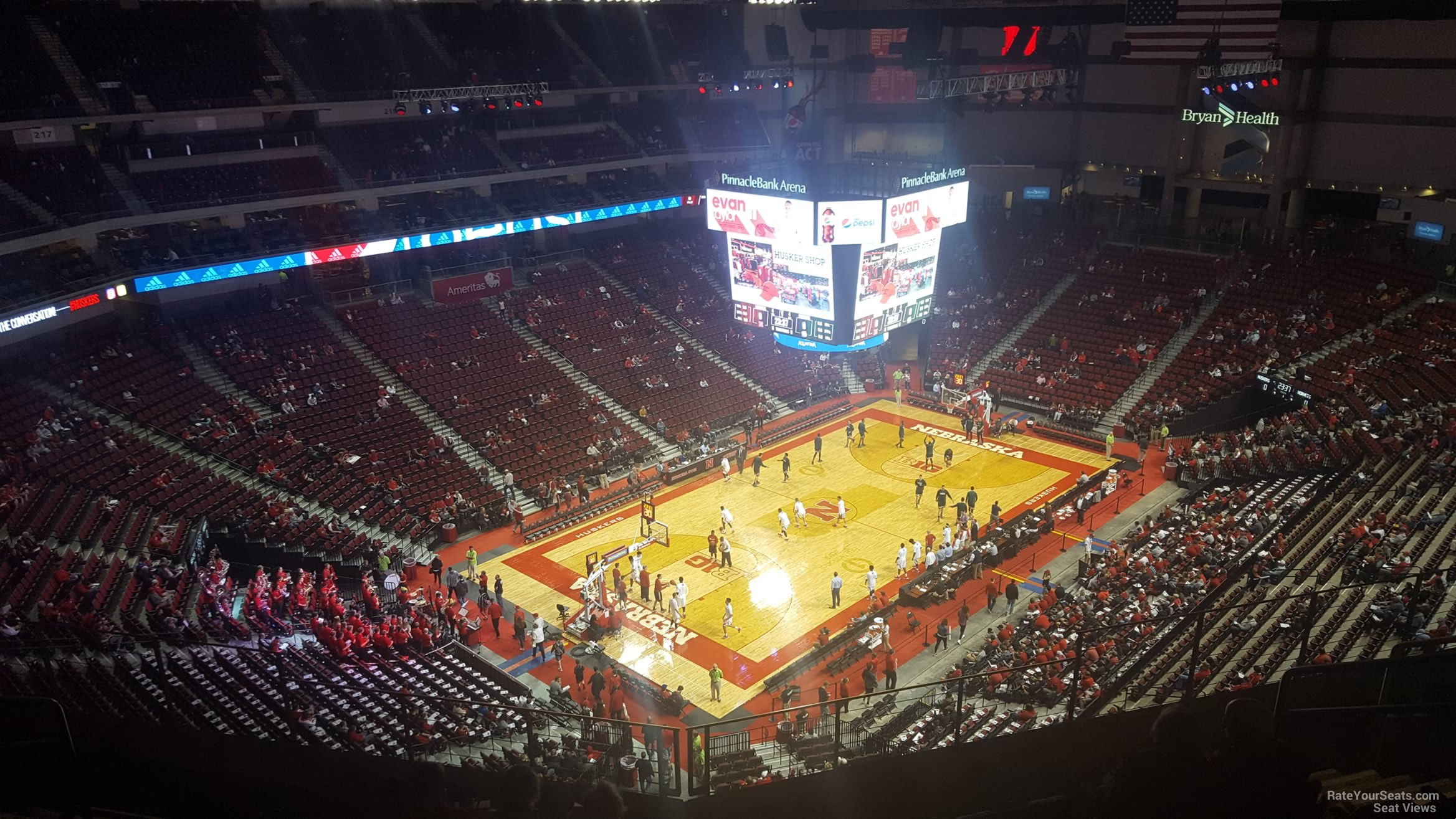 section 308, row 6 seat view  for basketball - pinnacle bank arena