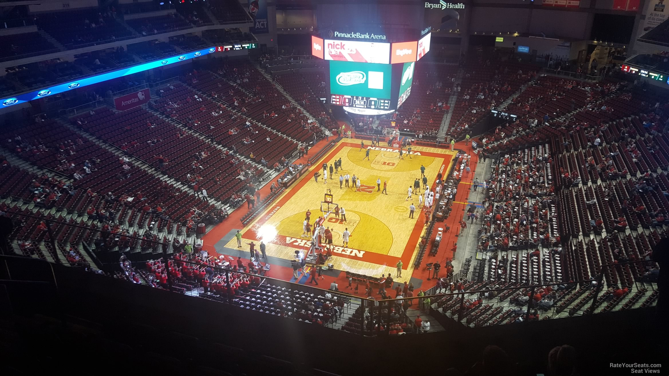 section 310, row 6 seat view  for basketball - pinnacle bank arena