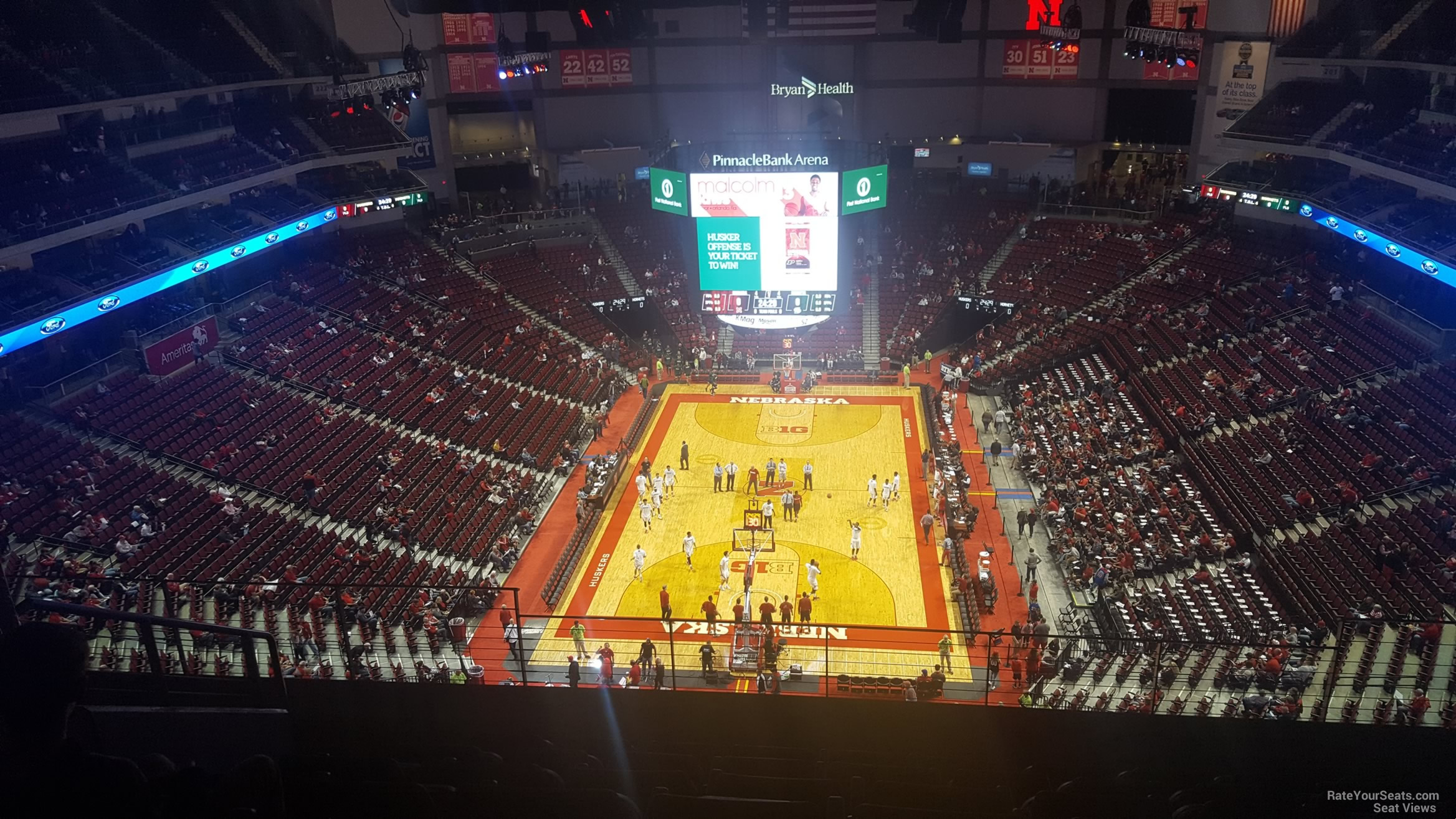 section 311, row 6 seat view  for basketball - pinnacle bank arena