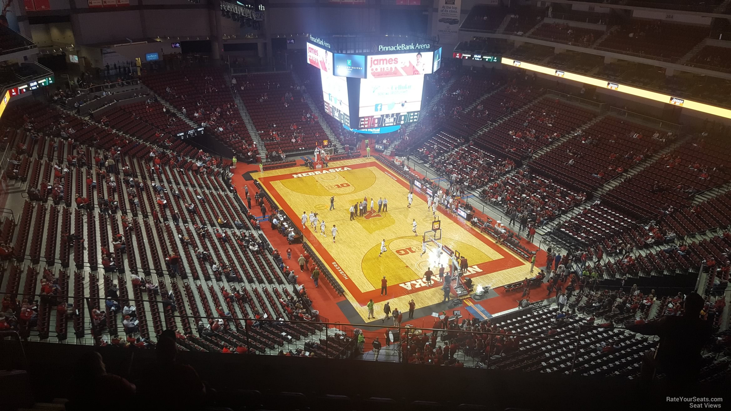 section 314, row 6 seat view  for basketball - pinnacle bank arena