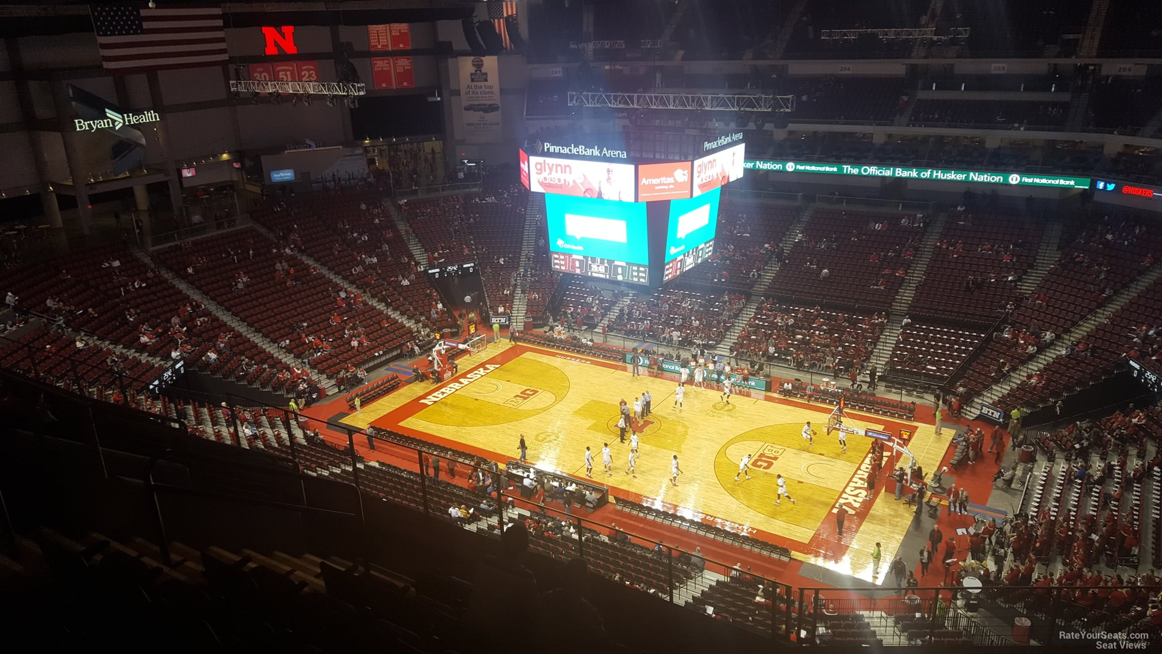 section 317, row 6 seat view  for basketball - pinnacle bank arena