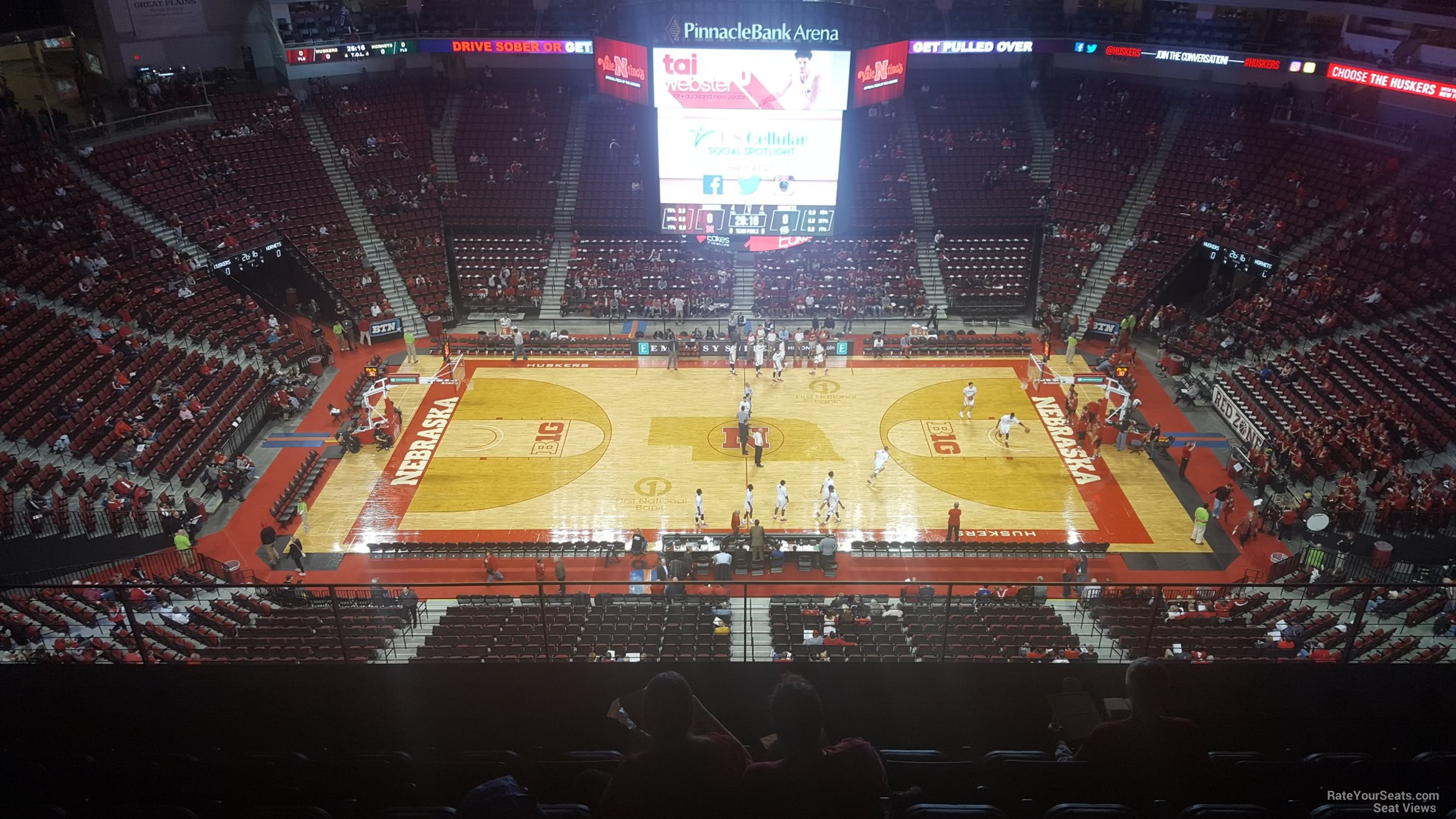 section 319, row 6 seat view  for basketball - pinnacle bank arena