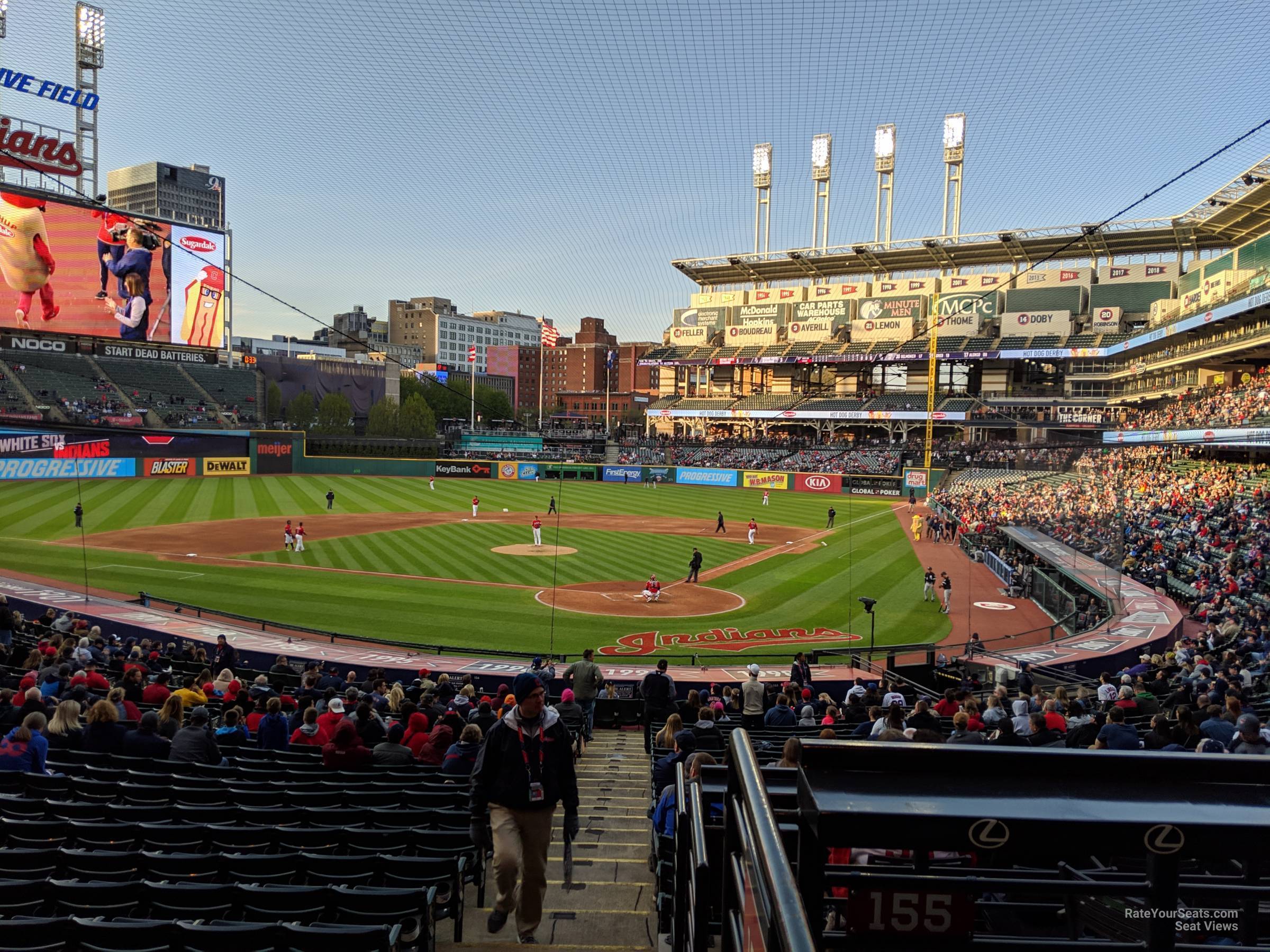 section 155, row hh seat view  - progressive field