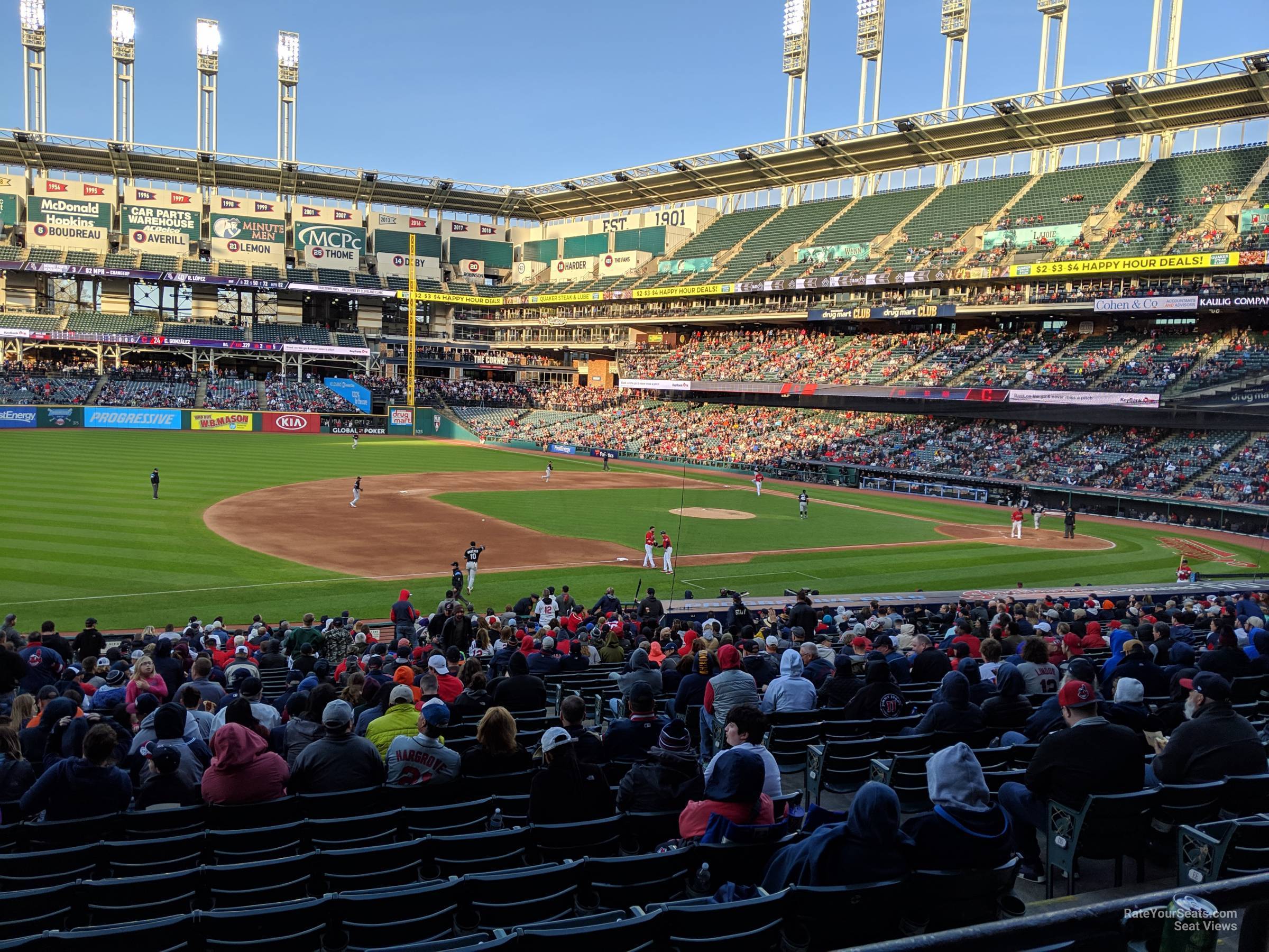 section 167, row hh seat view  - progressive field