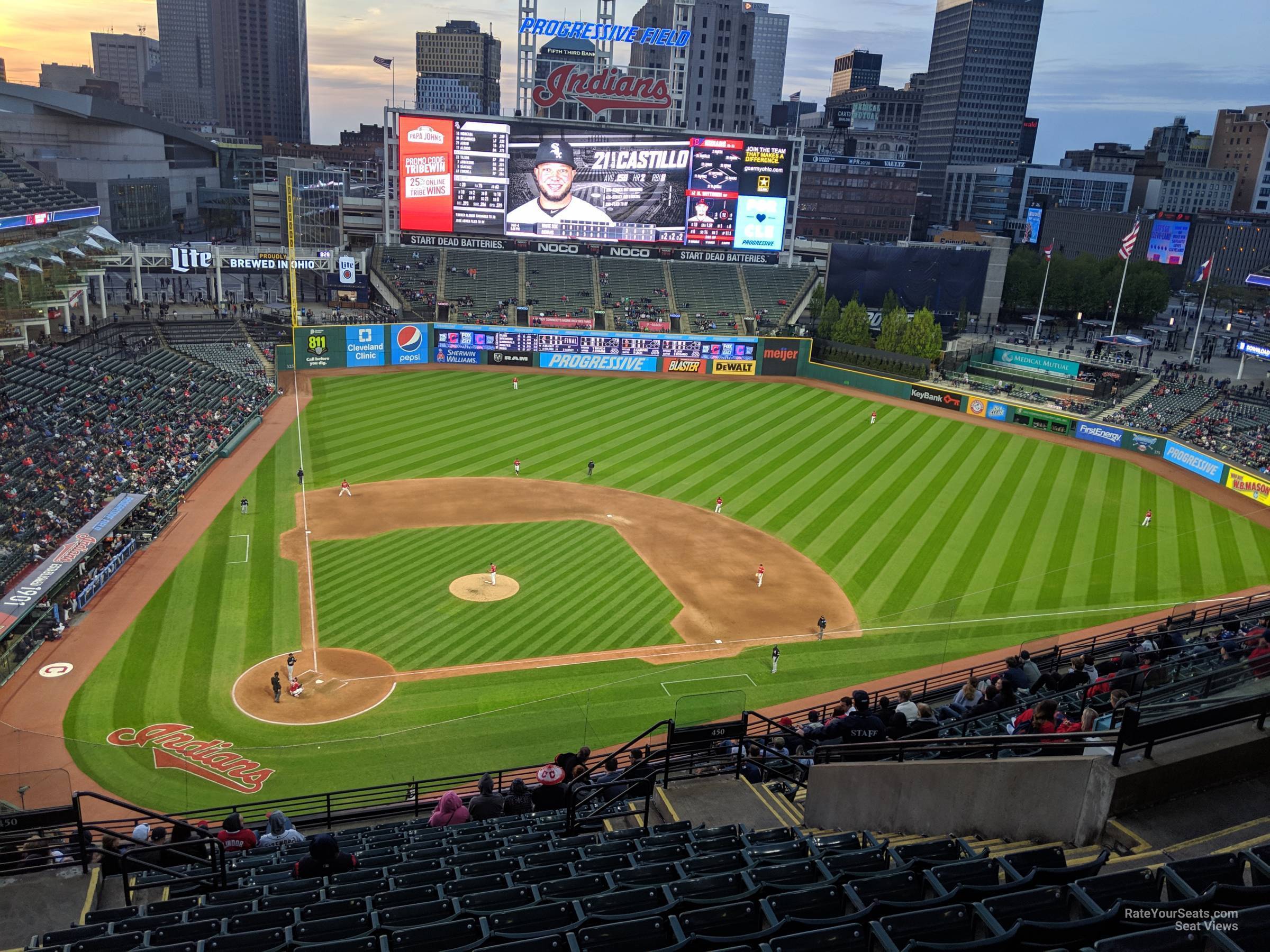 section 550, row h seat view  - progressive field
