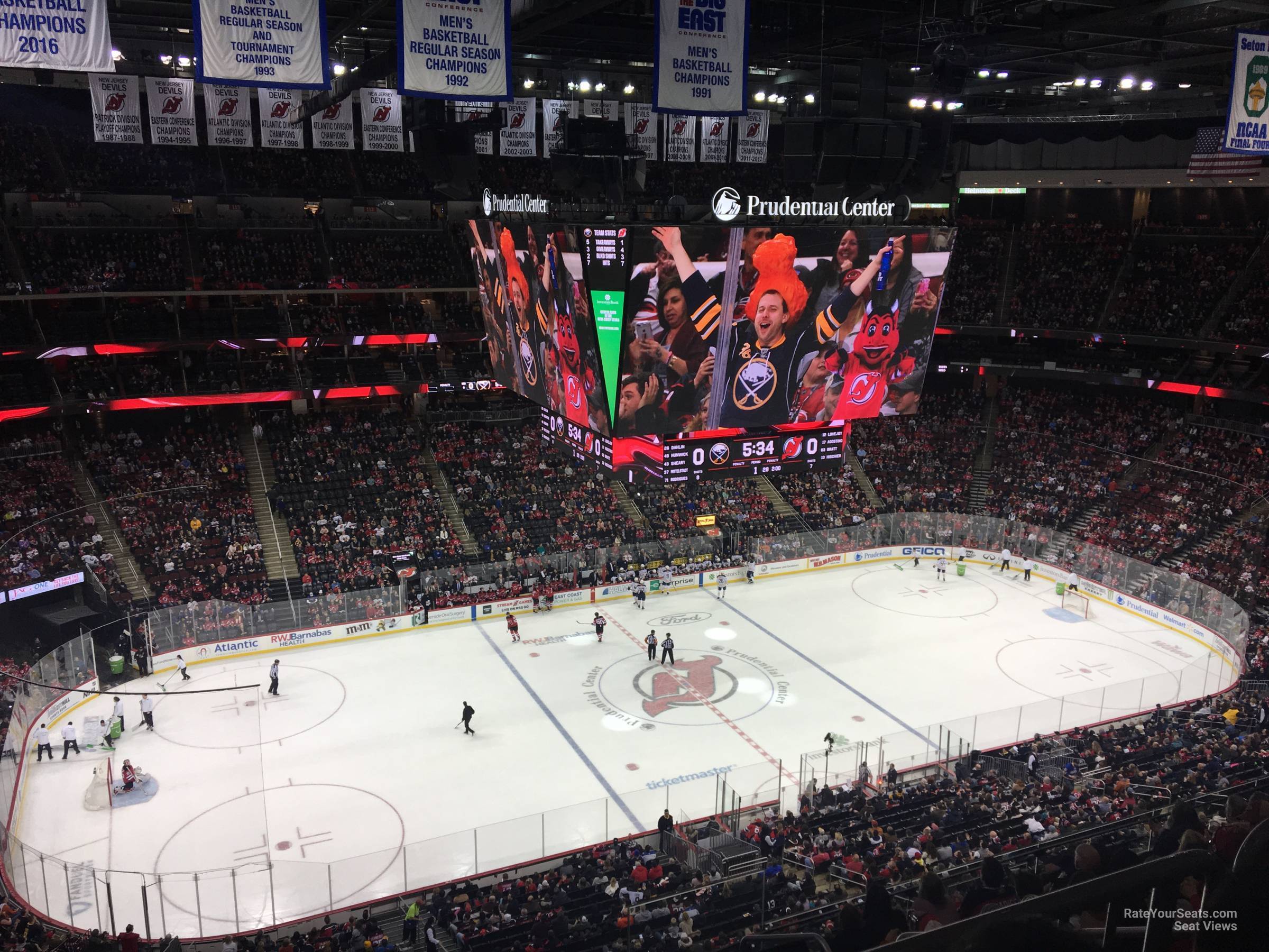 section 126, row 6 seat view  for hockey - prudential center