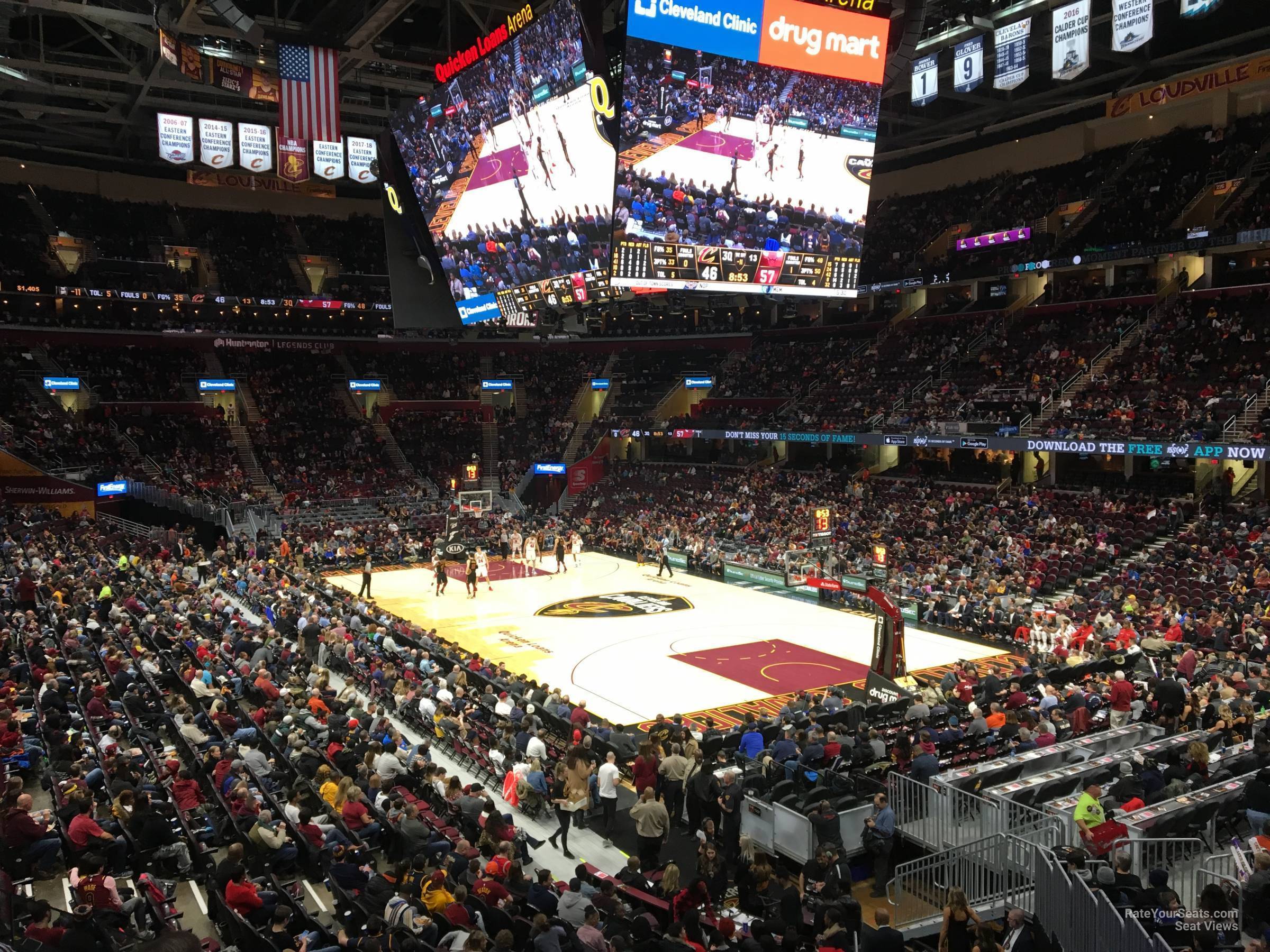 section m116, row 1 seat view  for basketball - rocket mortgage fieldhouse
