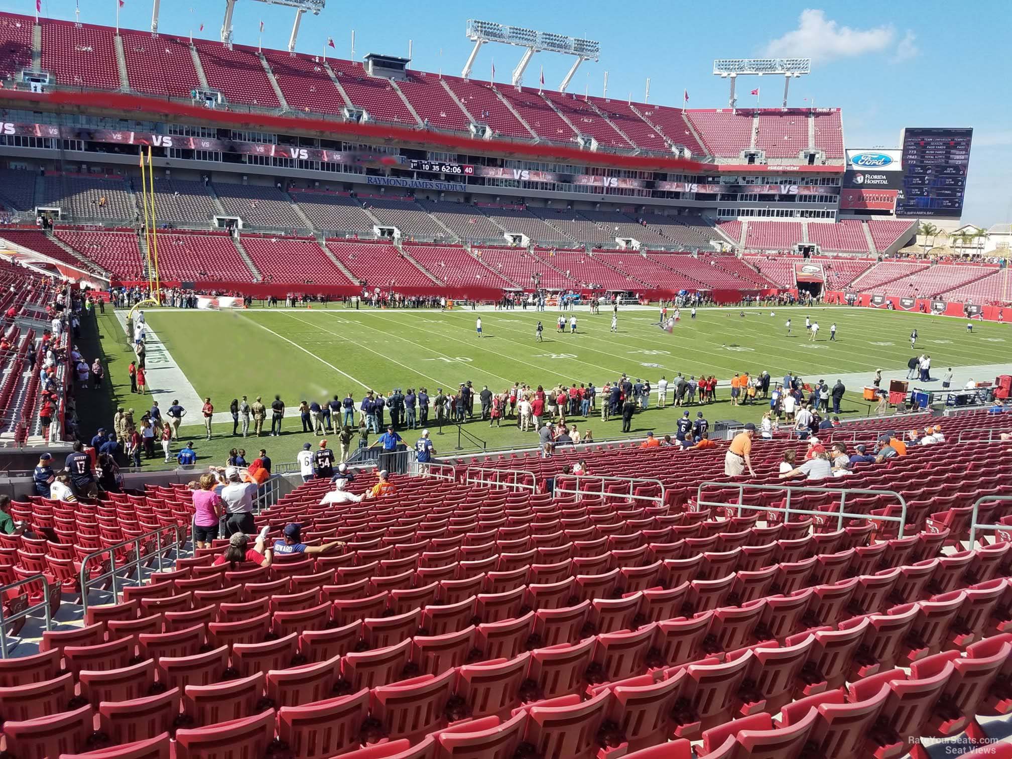 section 131, row wc seat view  for football - raymond james stadium