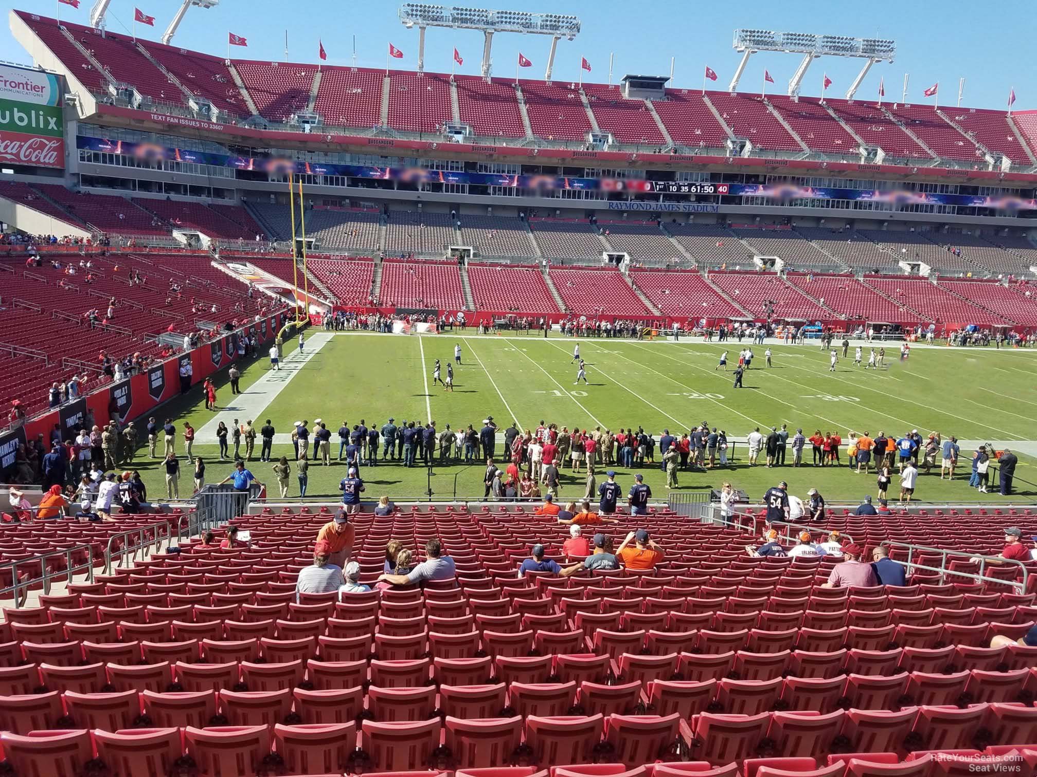 section 132, row wc seat view  for football - raymond james stadium