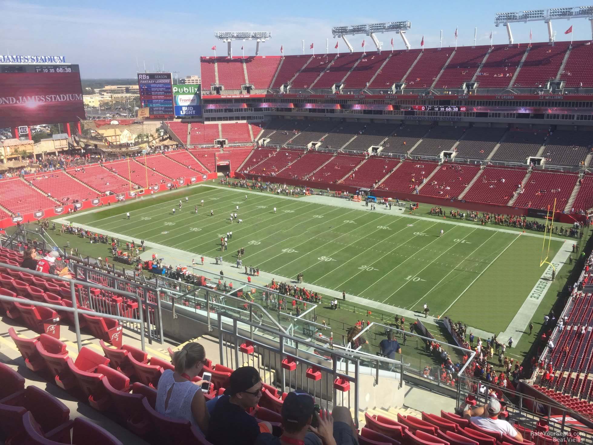 section 316, row k seat view  for football - raymond james stadium