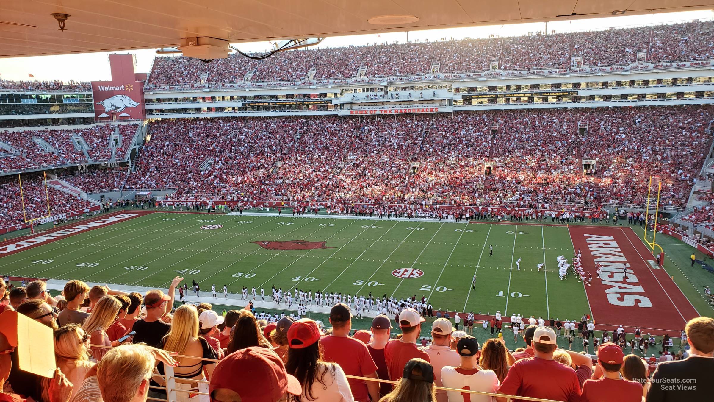 section 219, row 4 seat view  - razorback stadium